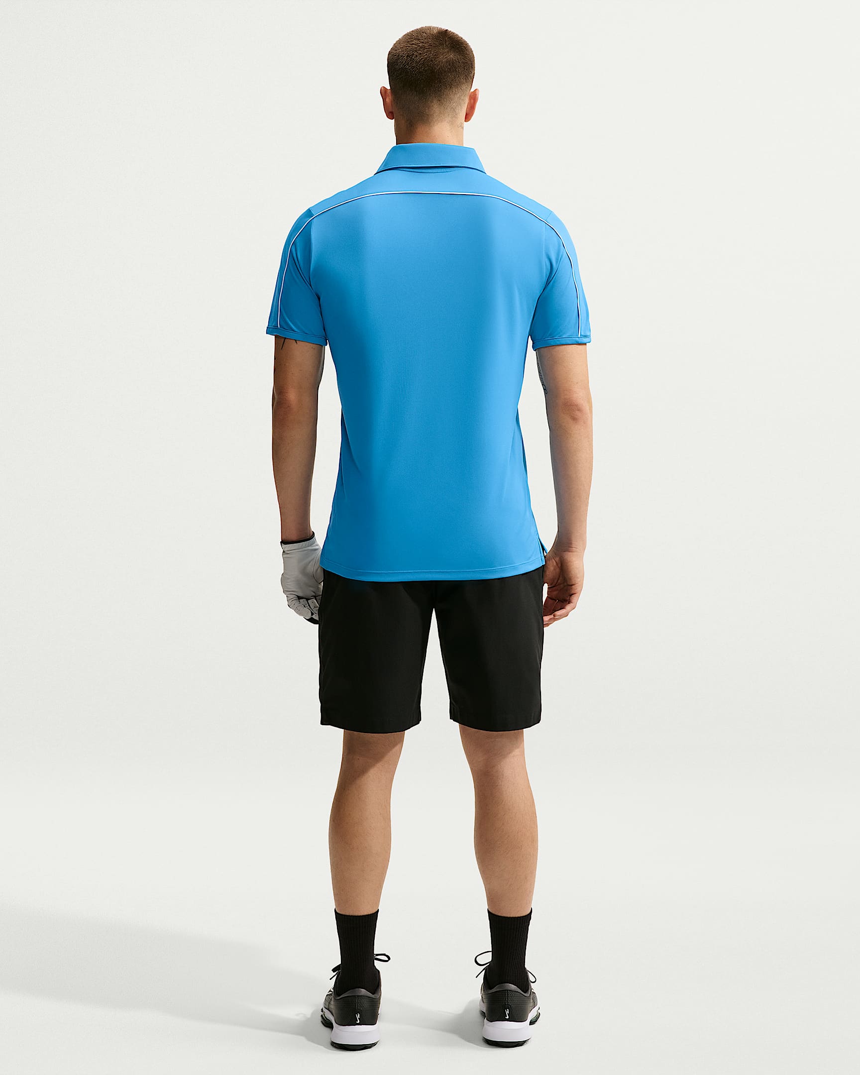 Nike Par Men's Dri-FIT Chest Logo Golf Polo - Aurora Blue/White