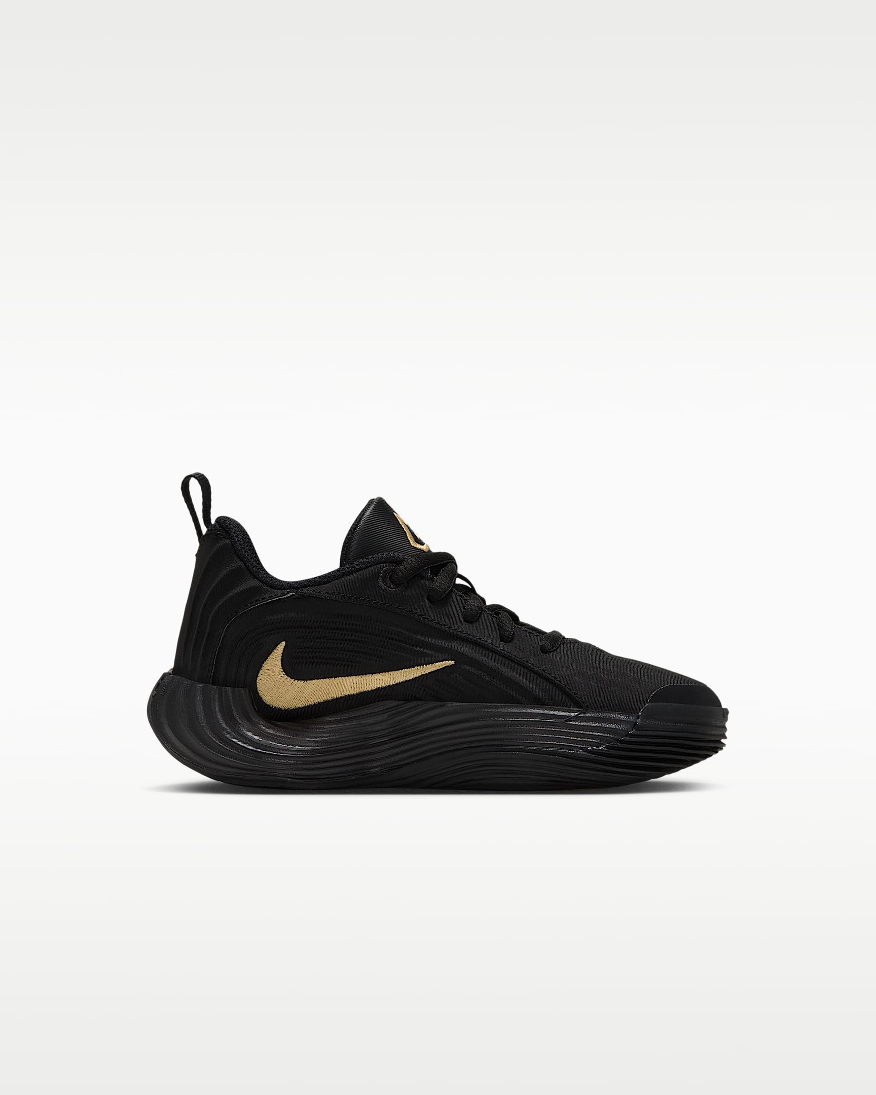 Tenis de básquetbol para niños de preescolar Giannis Immortality 5 - Negro/Marrón claro goma/Volt/Oro metalizado