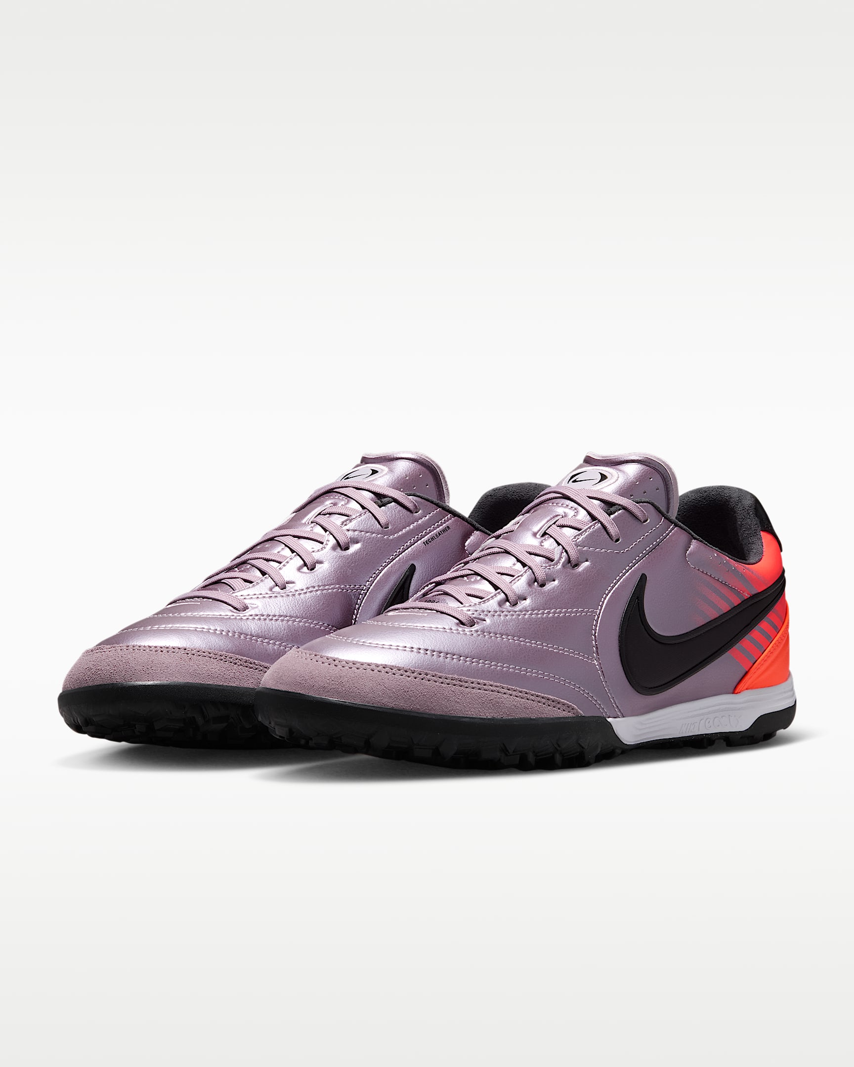 Tacos de futbol para pasto sintético (turf) de corte low Nike Tiempo Ligera Pro Heritage - Lila desteñido/Naranja total/Negro