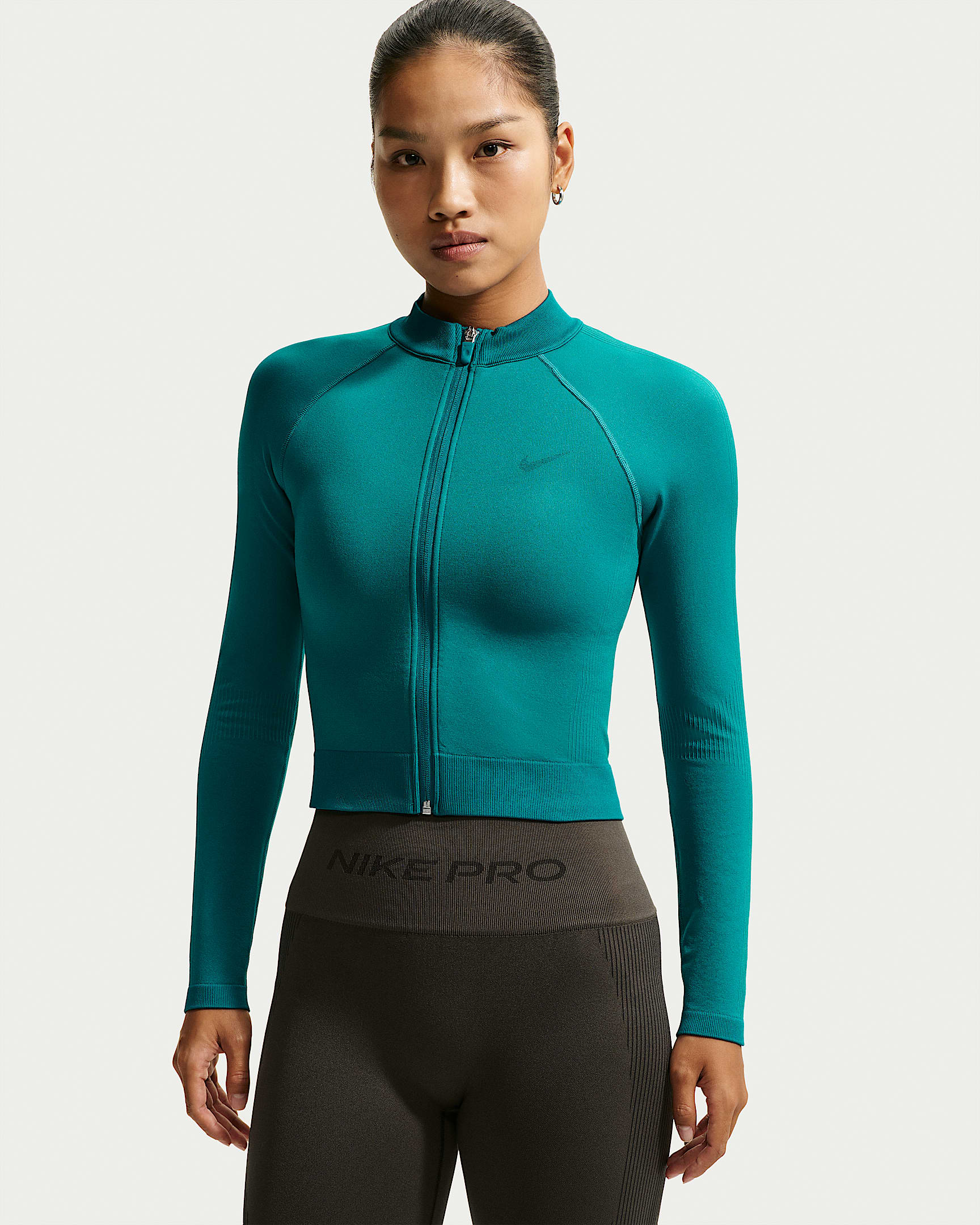 Nike Pro Women's Full-Zip Training Top - Bright Spruce