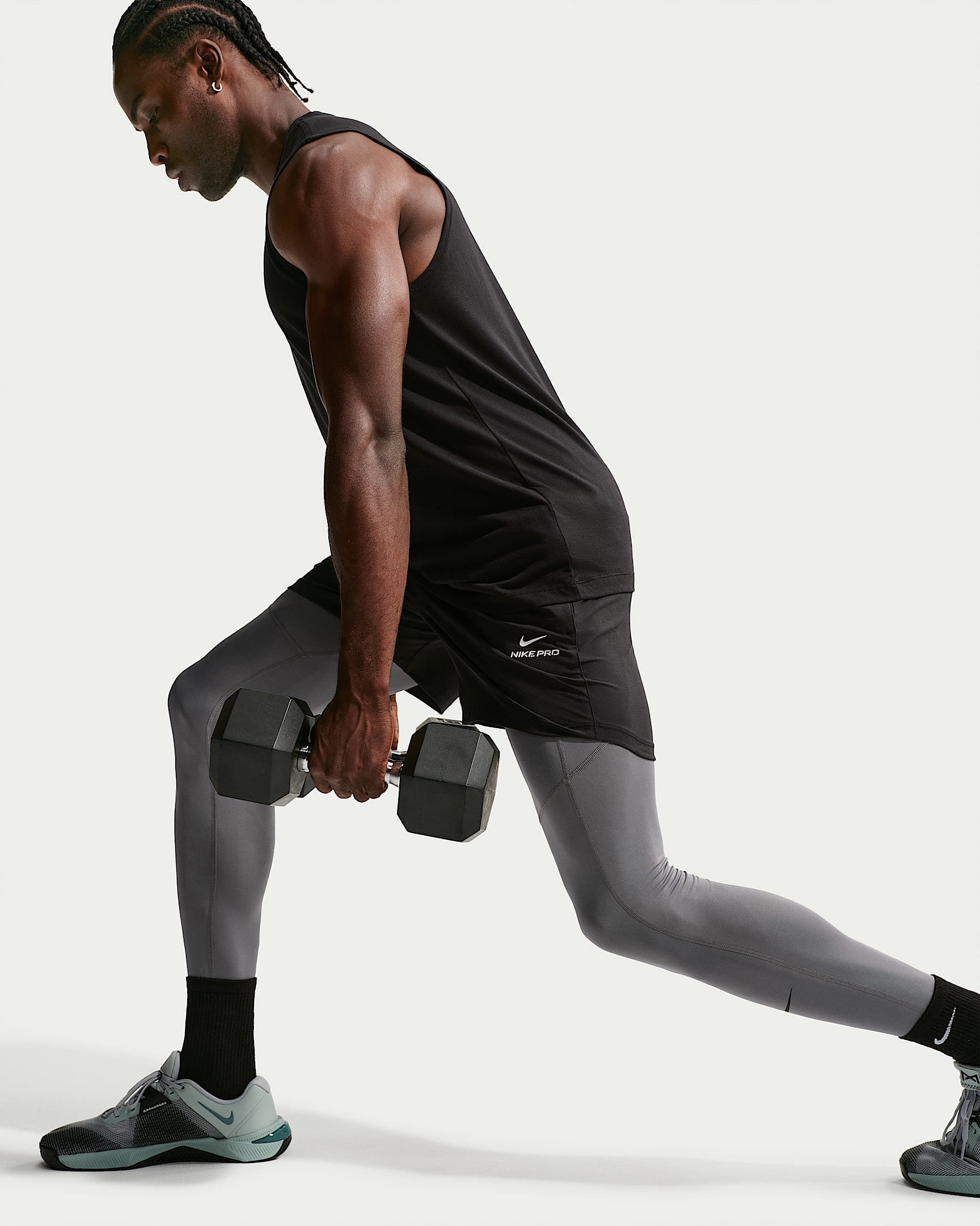 Legging de fitness Dri-FIT Nike Pro pour homme - Smoke Grey/Noir