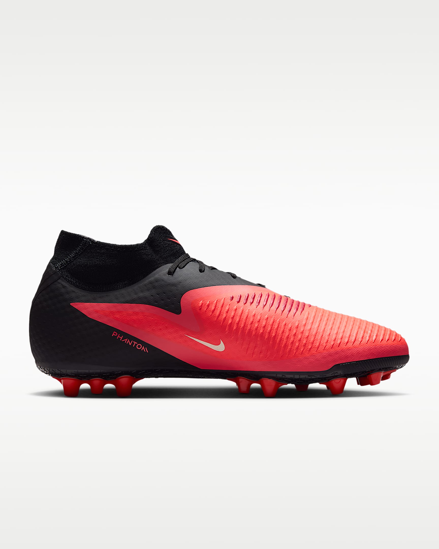 Nike Phantom 6 High Academy Artificial-Grass Football Boots - Bright Crimson/Black/Blur