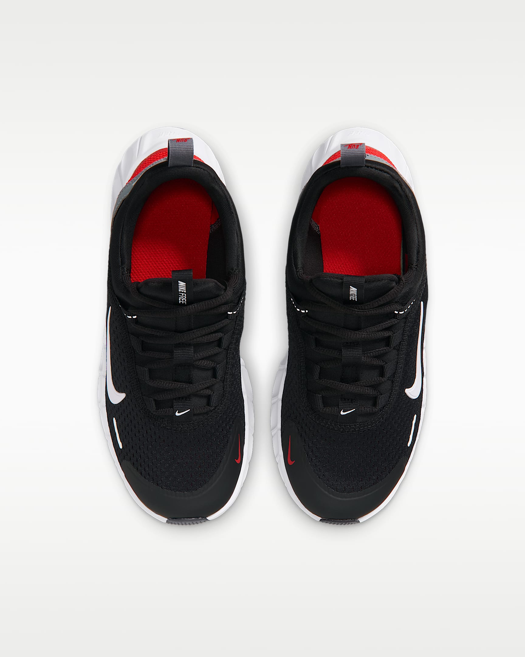 รองเท้าวิ่งเด็กโต Nike Free Ride - ดำ/Cool Grey/University Red/ขาว