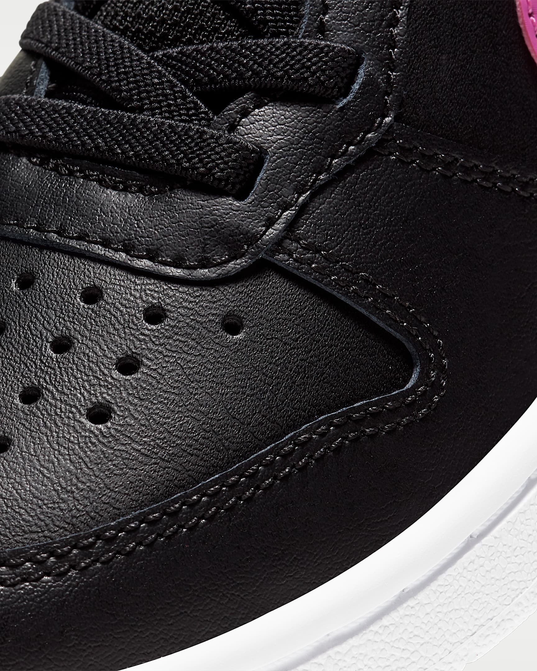 Nike Court Borough Low 2 Little Kids' Shoes - Black/White/Active Fuchsia