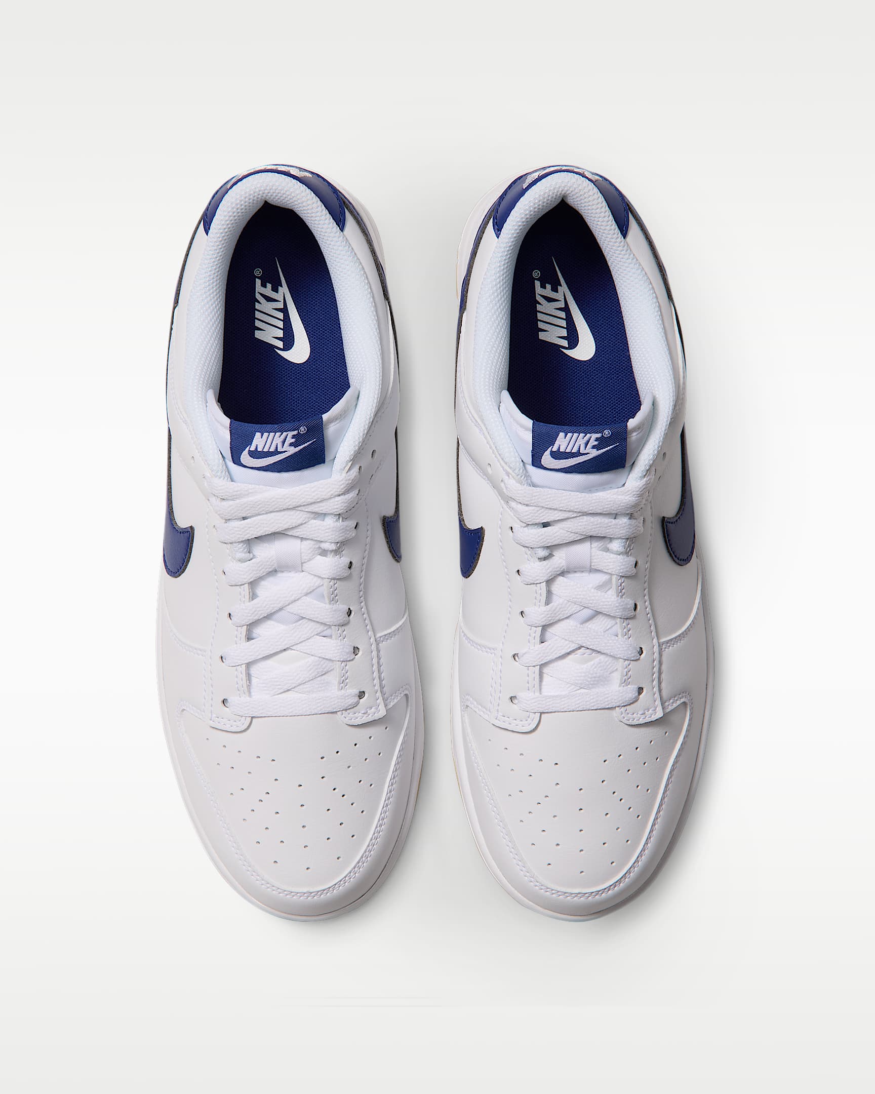 Nike Dunk Low Retro Men's Shoes - White/Gum Light Brown/Deep Royal Blue
