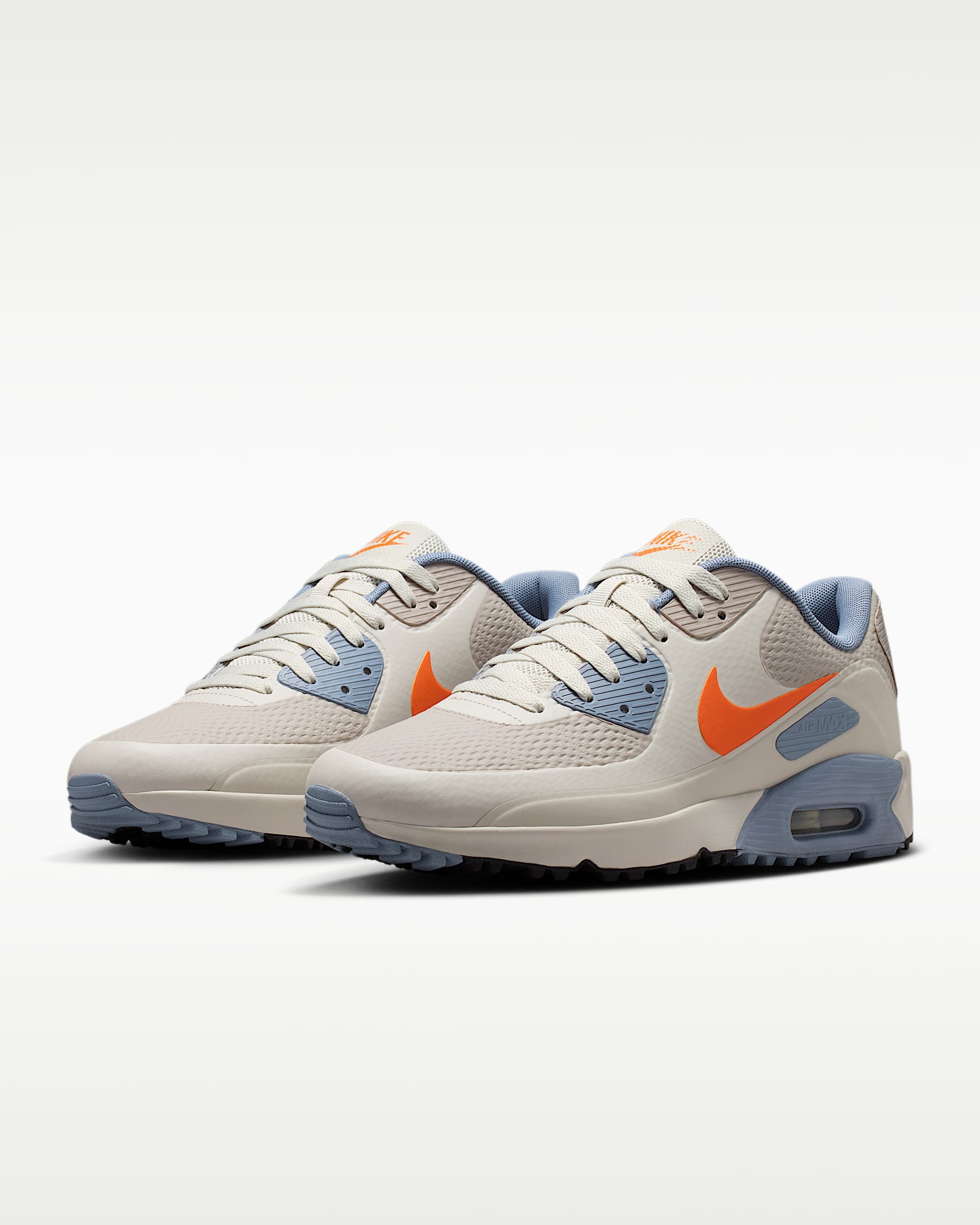 Nike Air Max 90 G Golfschuh - Moon Particle/Light Bone/Ashen Slate/Safety Orange