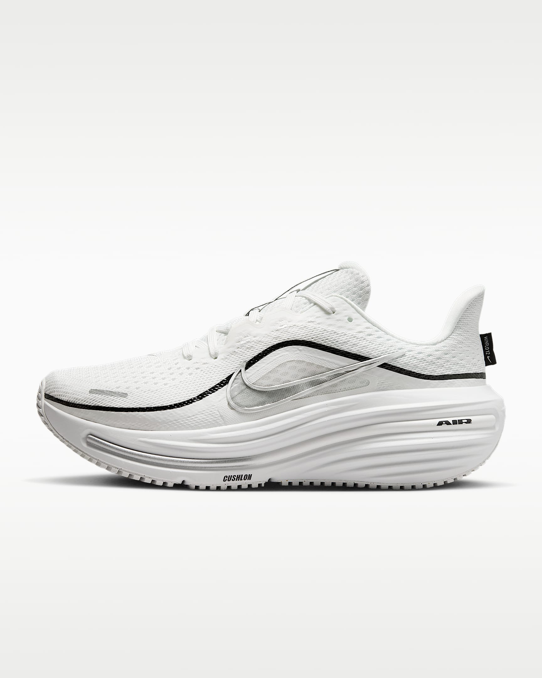 Nike Winflo 12 Women's Road Running Shoes - Summit White/Black/Metallic Silver