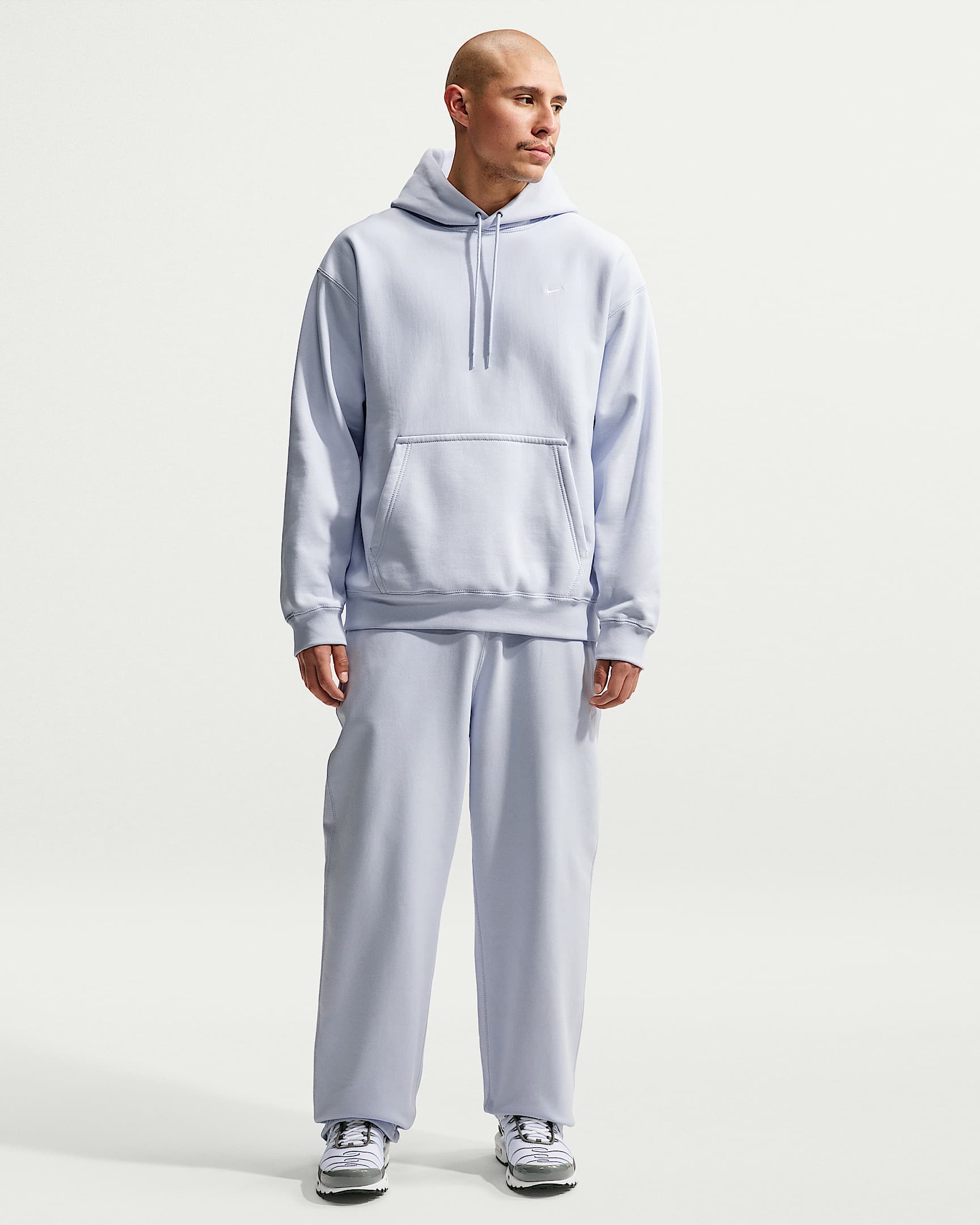 Sweat à capuche Nike Solo Swoosh pour homme - Football Grey/Blanc