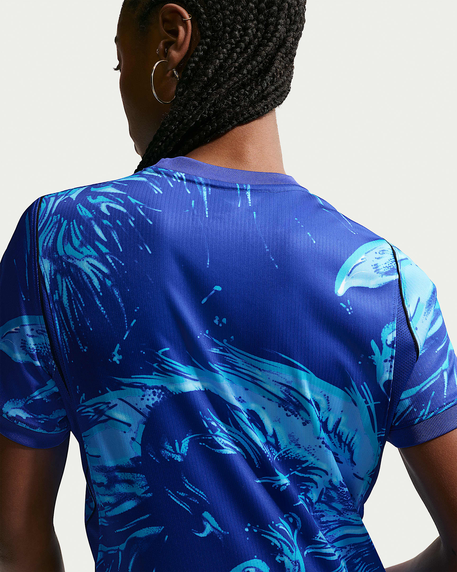 England 2026 Stadium Goalkeeper Women's Nike Dri-FIT Football Replica Short-Sleeve Shirt - Astronomy Blue/Black/White
