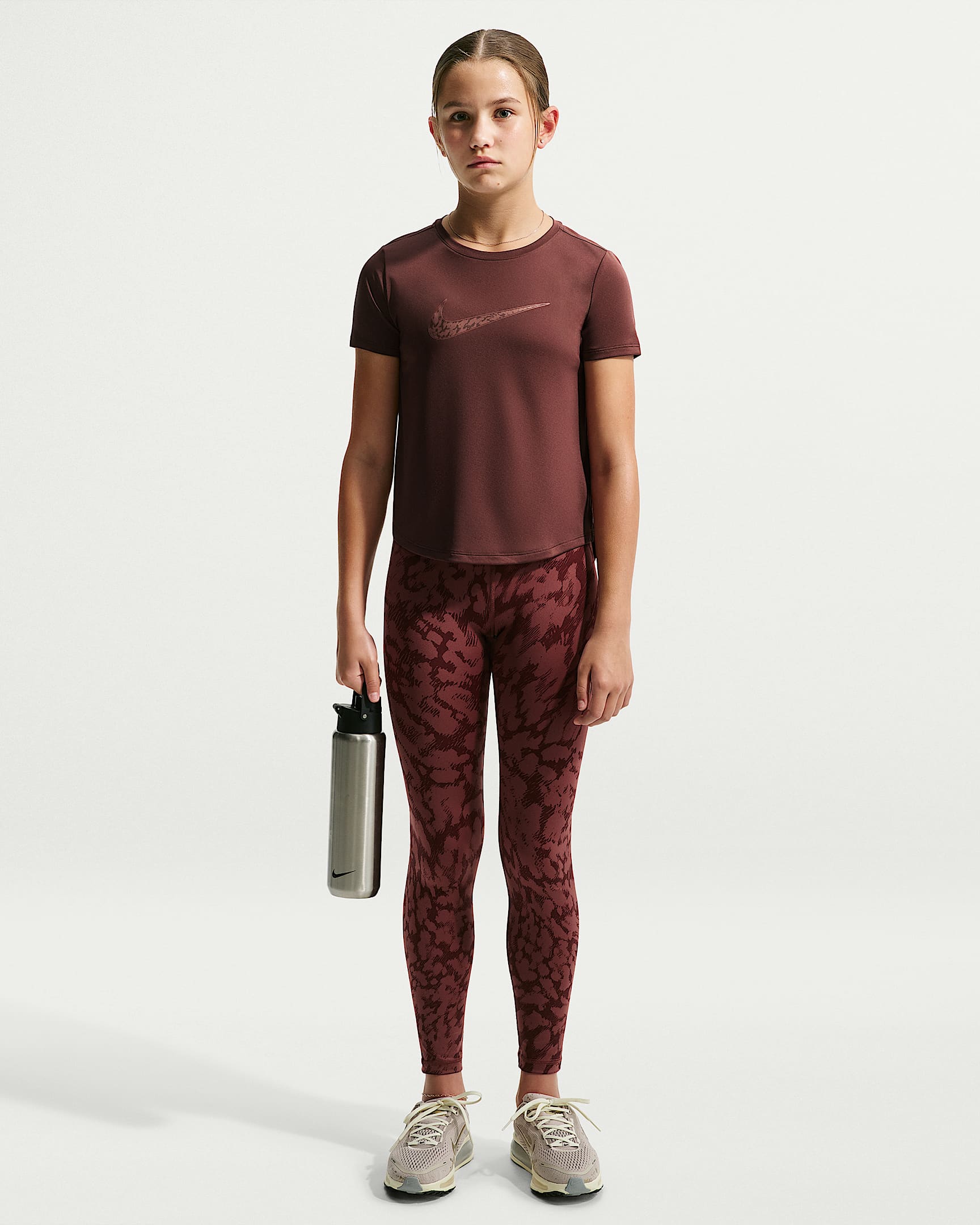 Playera para niña talla grande Nike Pro - Dátil místico