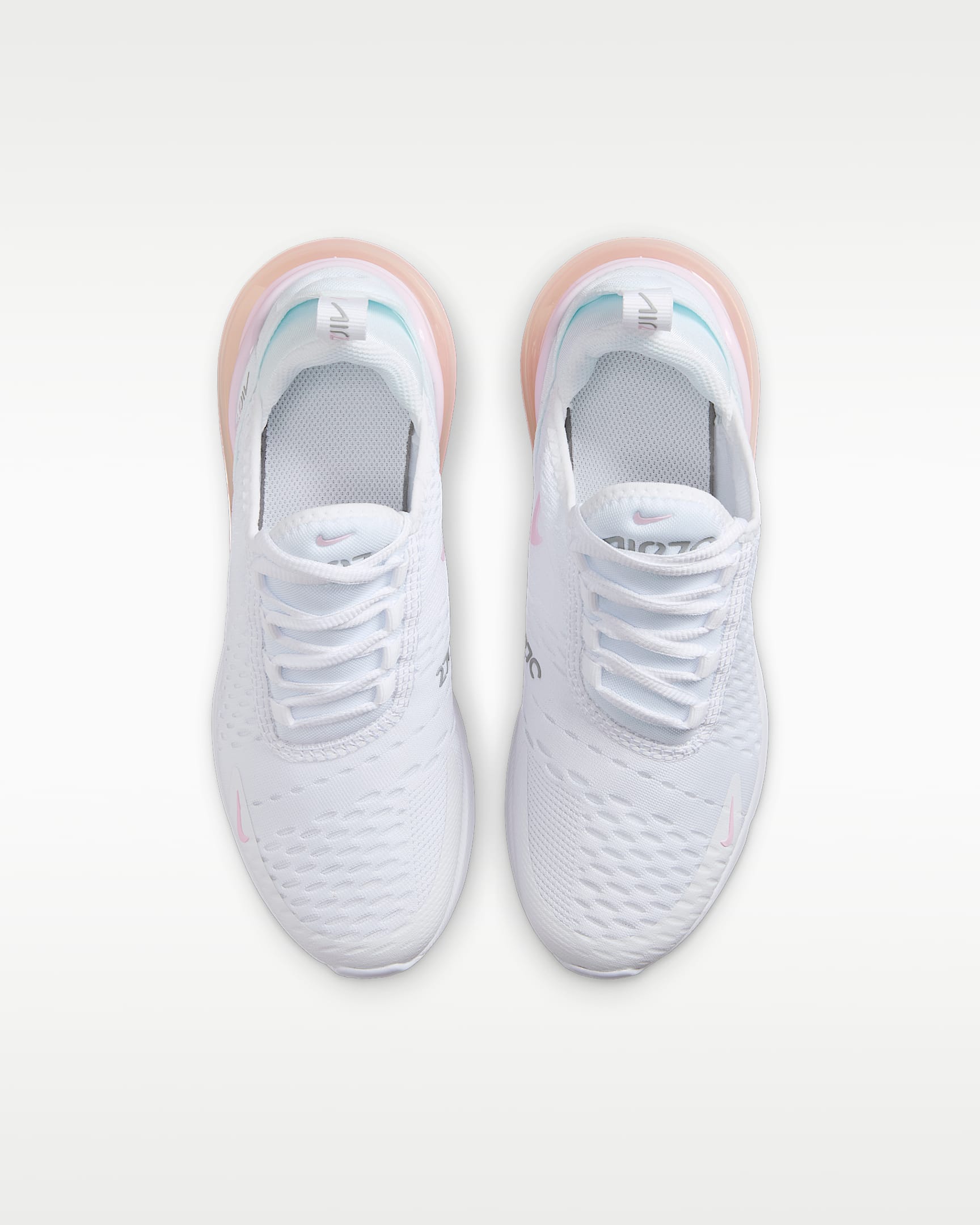 Nike Air Max 270 Older Kids' Shoes - White/Light Smoke Grey/Pink Foam