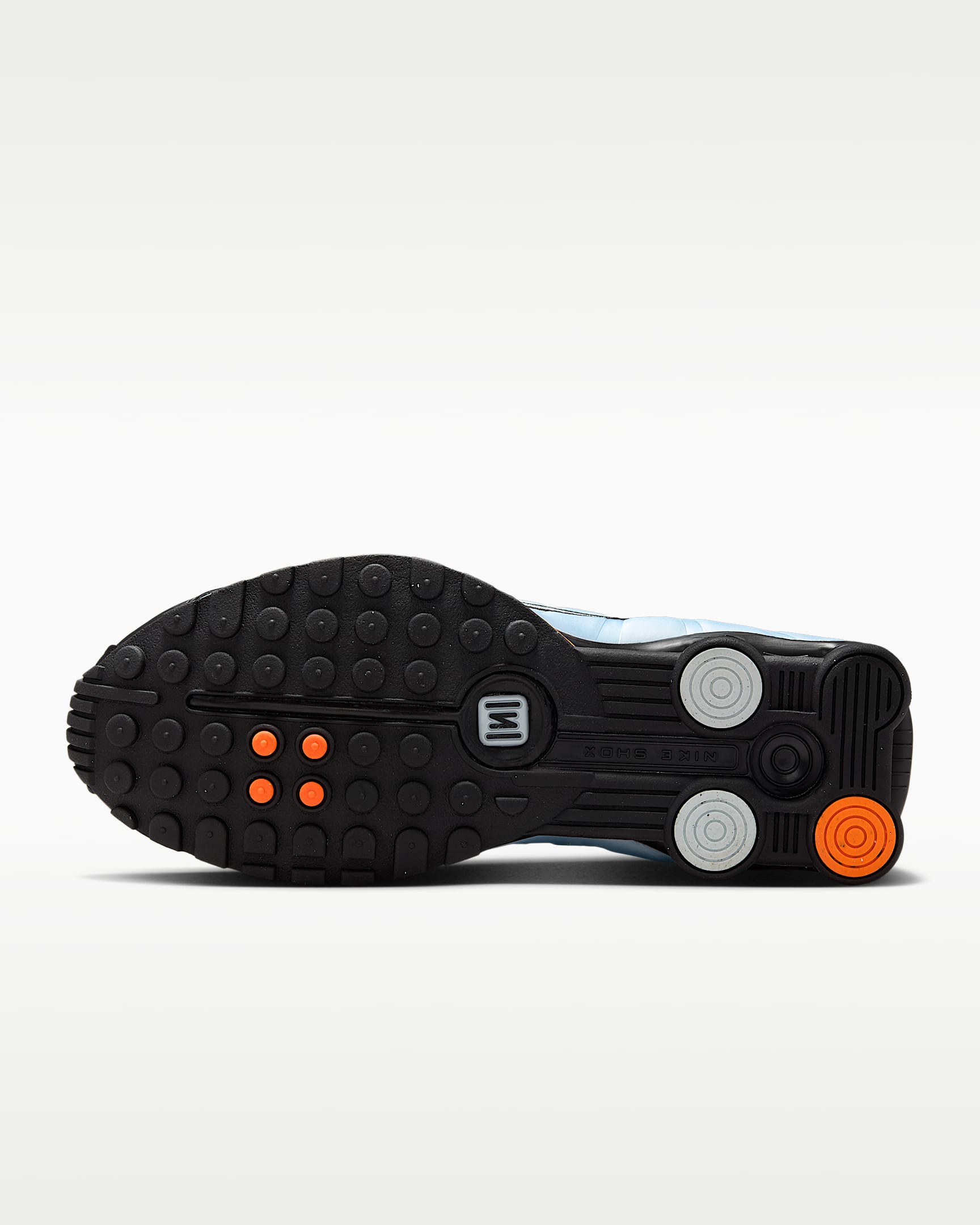 Tenis para mujer Nike Shox R4 - Tinte azul/Naranja total/Negro/Plata metalizado