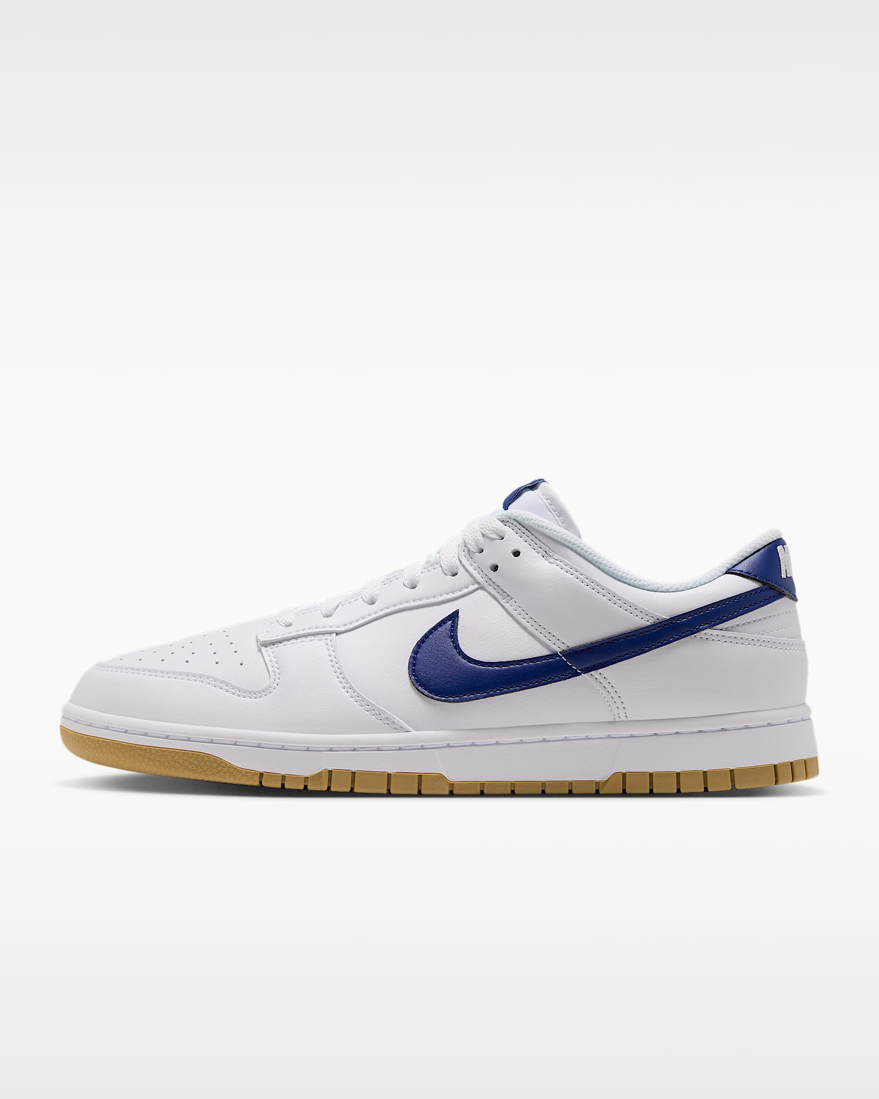 Nike Dunk Low Retro Men's Shoes - White/Gum Light Brown/Deep Royal Blue