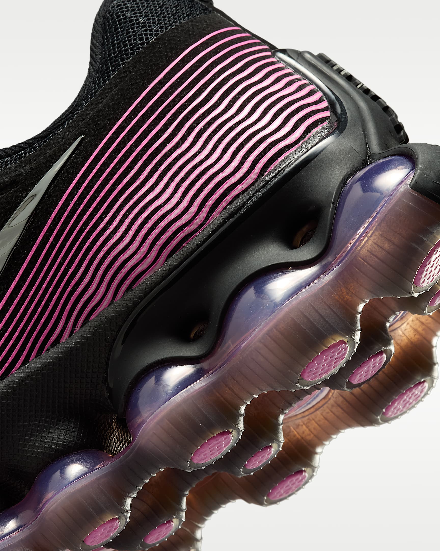 Tenis para niños grandes Nike Air Liquid Max - Negro/Rosa alegre/Rosa amanecer/Plata metalizado