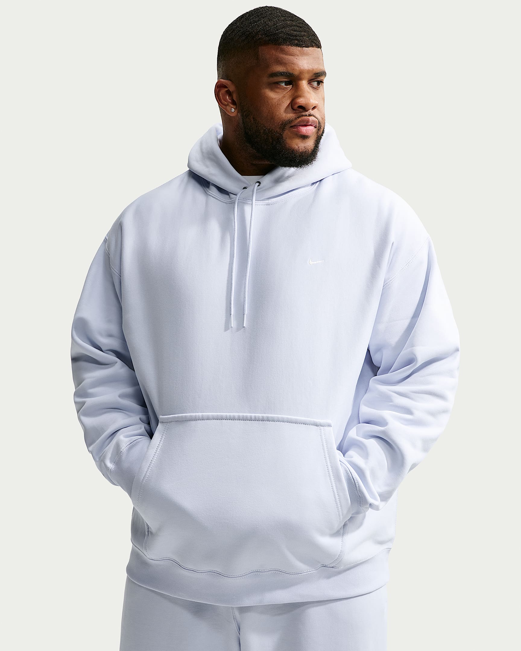 Sweat à capuche Nike Solo Swoosh pour homme - Football Grey/Blanc