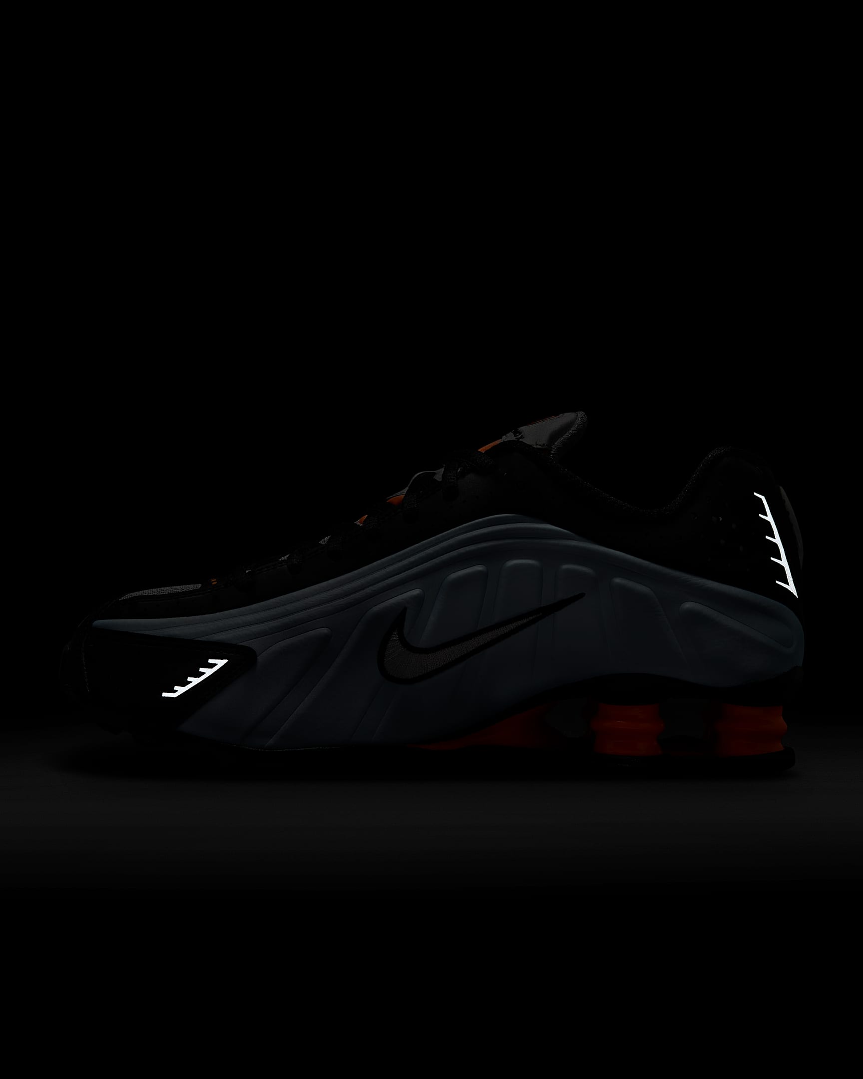 Tenis para mujer Nike Shox R4 - Tinte azul/Naranja total/Negro/Plata metalizado