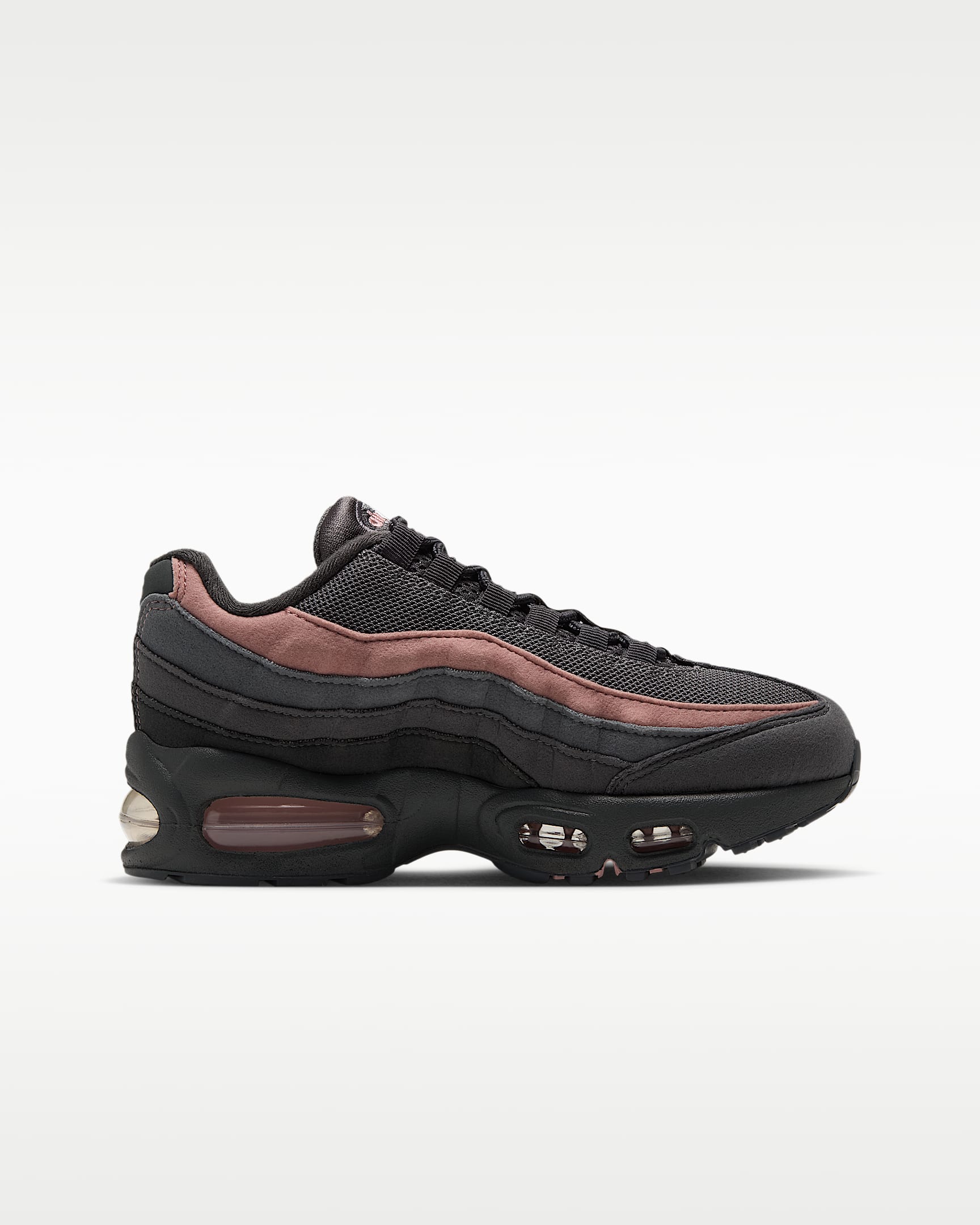 Nike Air Max 95 Big Bubble-sko til større børn - Dark Grey/Rust Pink/Anthracite/Sail
