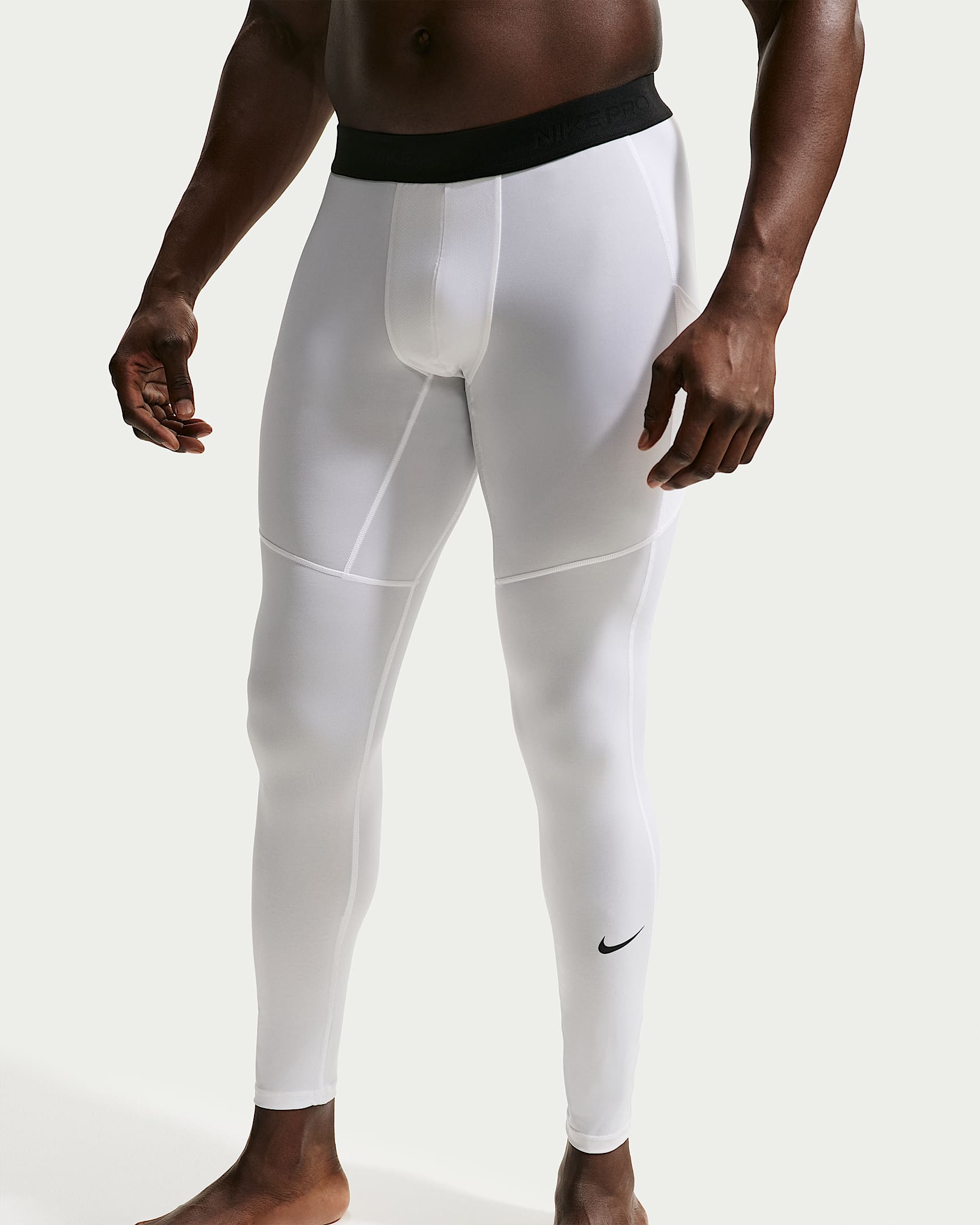 Nike Pro Men's Dri-FIT Fitness Tights - White/Black