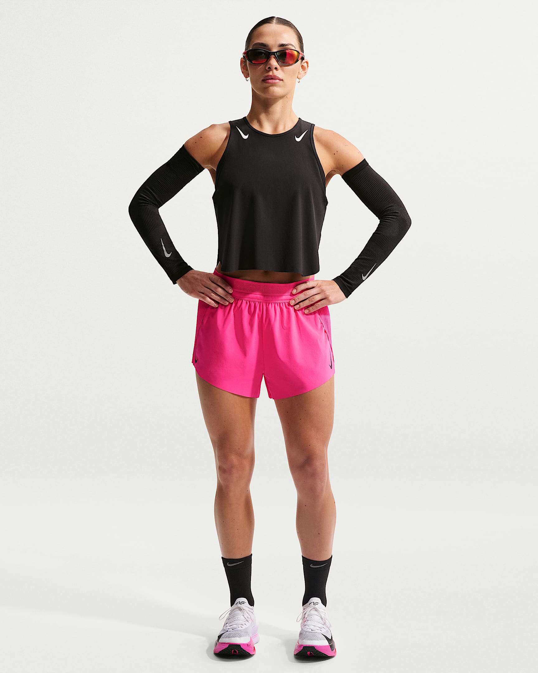 Nike AeroSwift Women's Dri-FIT ADV Mid-Rise 7.5cm (approx.) Brief-Lined Running Shorts - Hyper Pink/Black