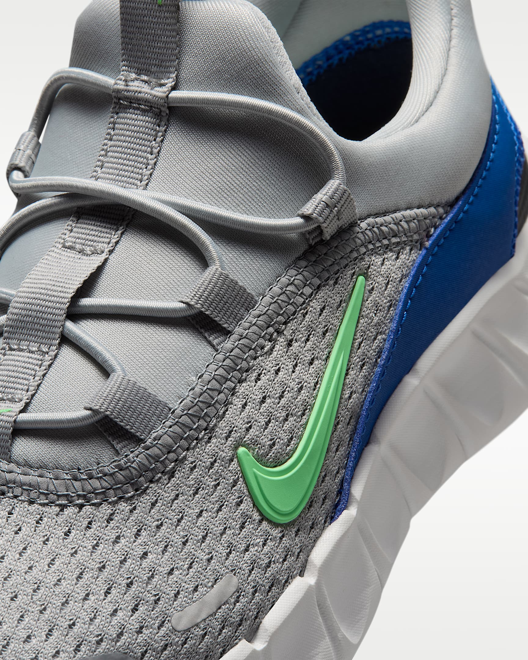 Nike Free Ride Little Kids' Running Shoes - Light Smoke Grey/Game Royal/Obsidian/Illusion Green