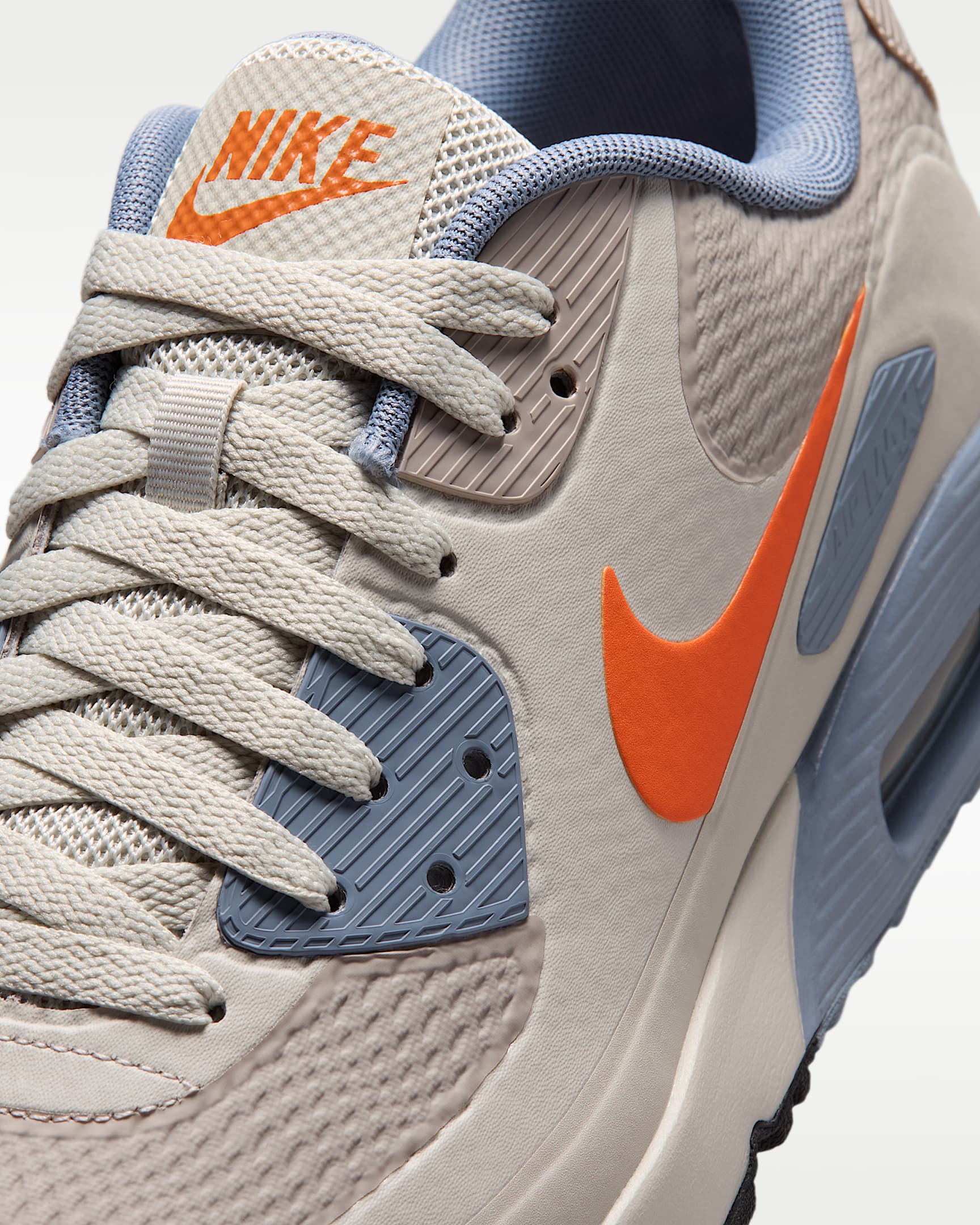 Nike Air Max 90 G Golfschuh - Moon Particle/Light Bone/Ashen Slate/Safety Orange