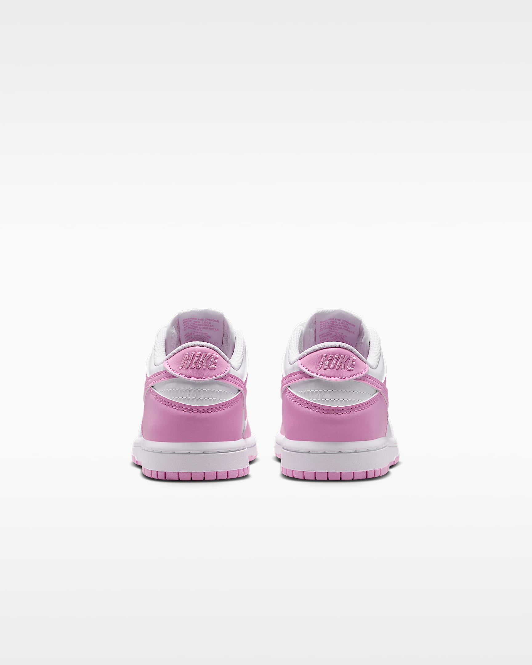 Nike Dunk Low Younger Kids' Shoes - White/White/White/Pink Rise