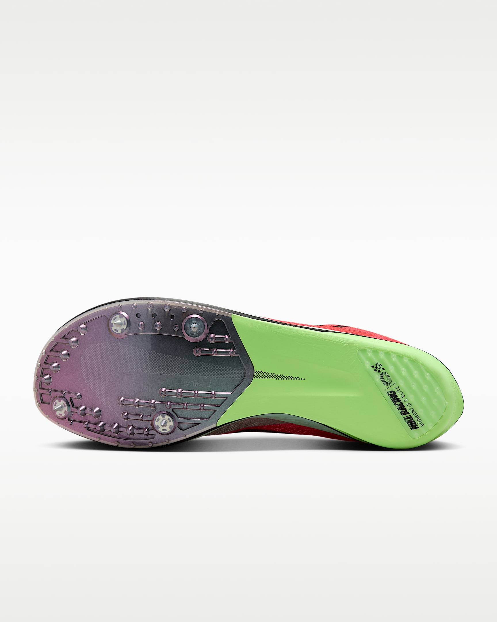 Pointes d'athlétisme Nike Dragonfly 2 Elite - Bright Crimson/Lime Blast/Mint Foam/Cave Purple