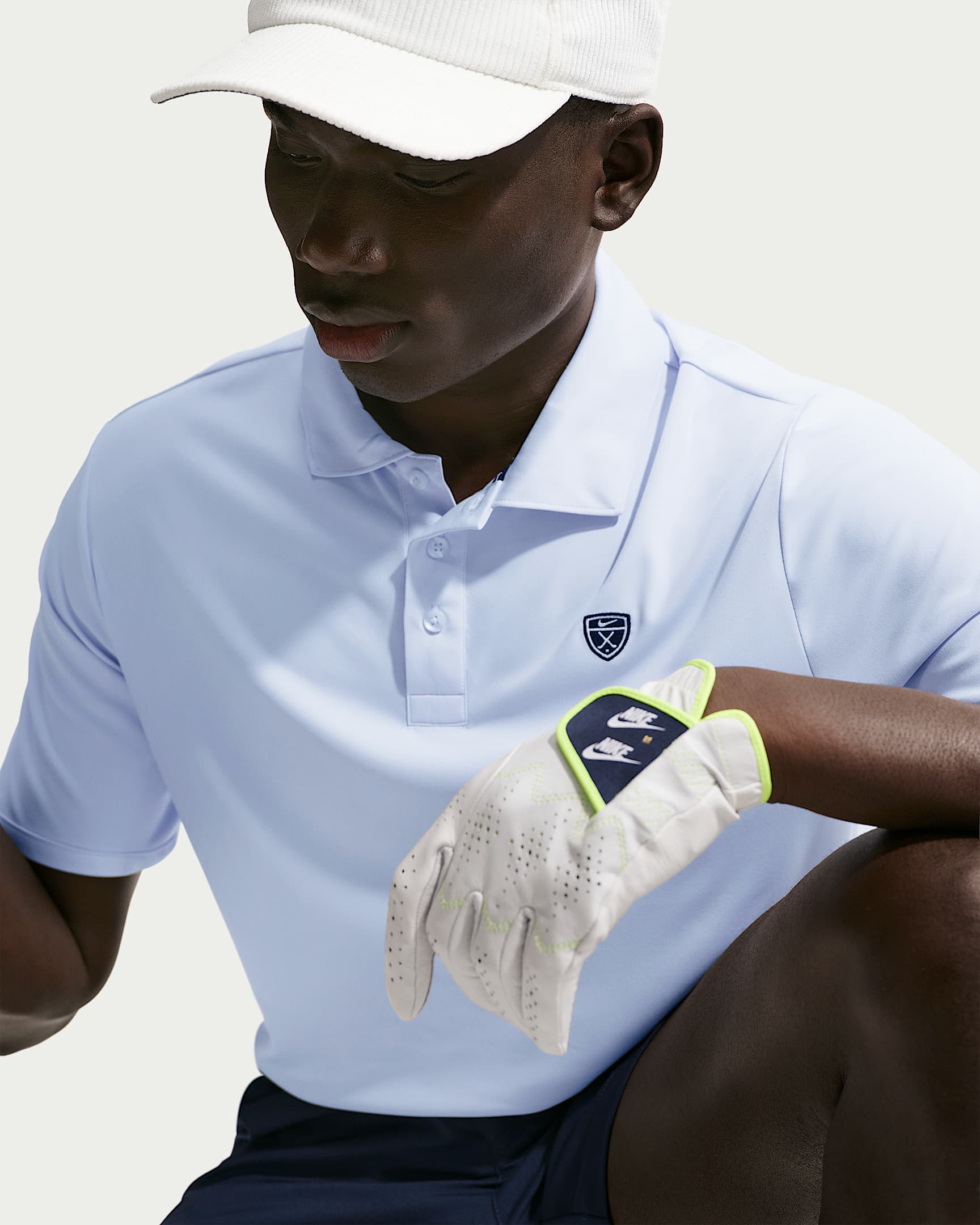 Nike Par Men's Dri-FIT Chest Logo Golf Polo - Football Grey/White