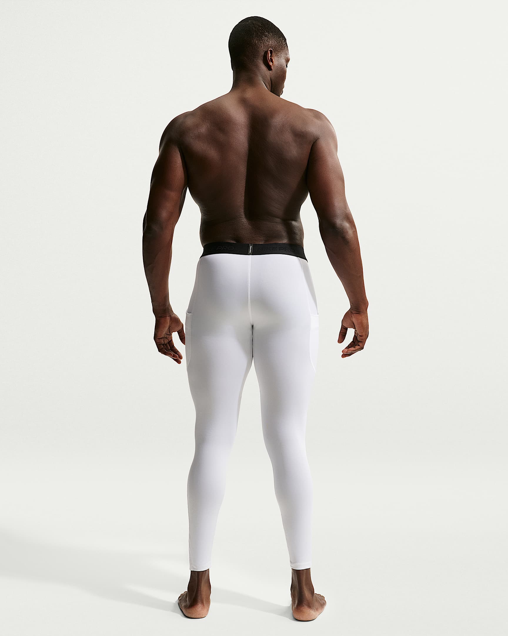 Nike Pro Men's Dri-FIT Fitness Tights - White/Black