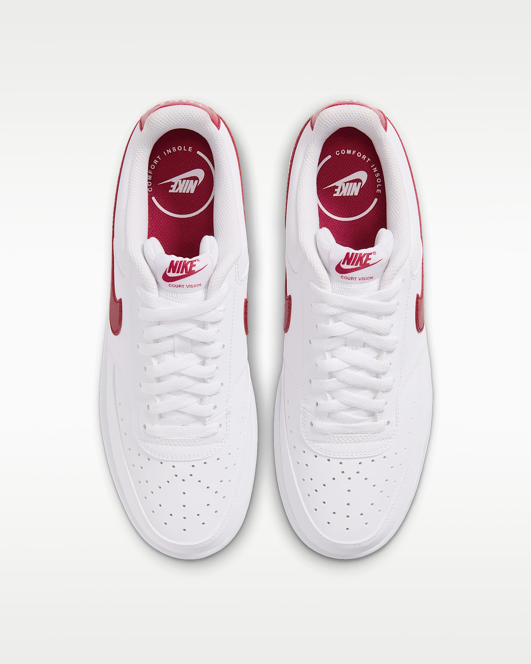 Nike Court Vision Low Men's Shoes - White/Gum Medium Brown/Gym Red