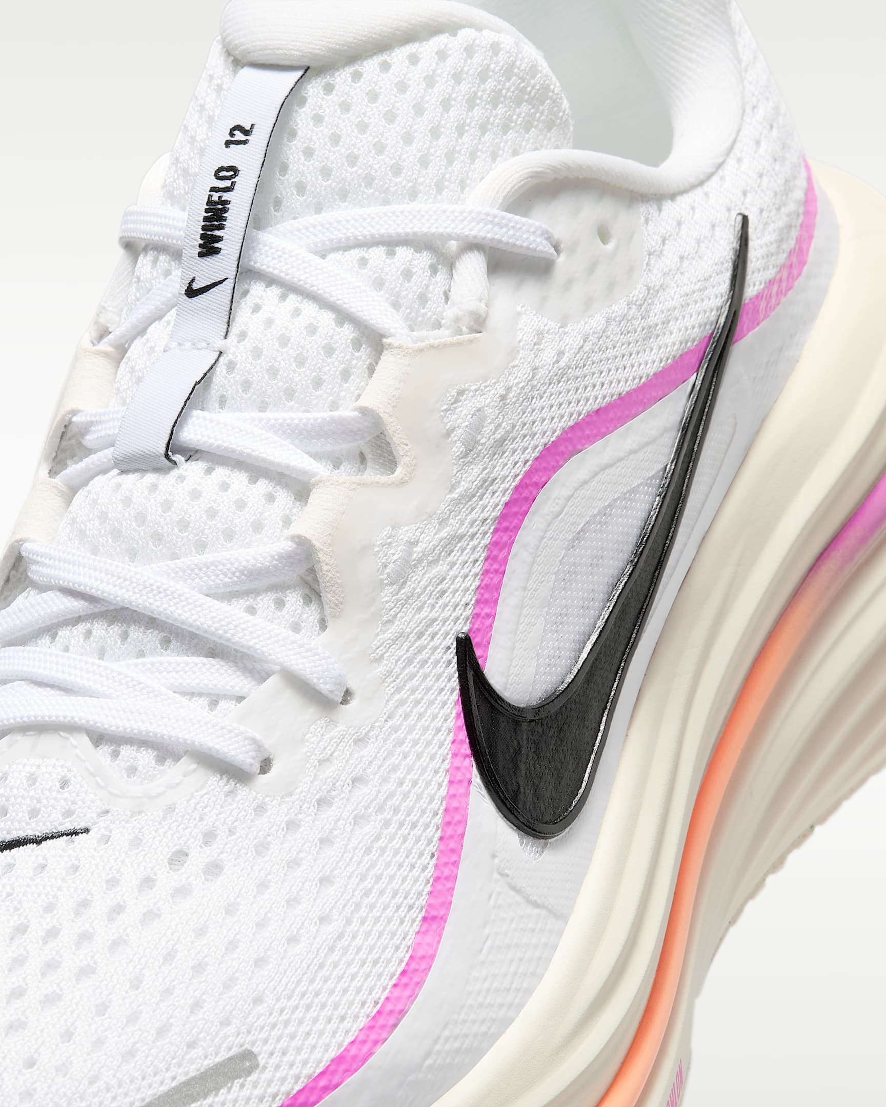Nike Winflo 12 Women's Road Running Shoes - White/Light Magenta/Chalk/Black