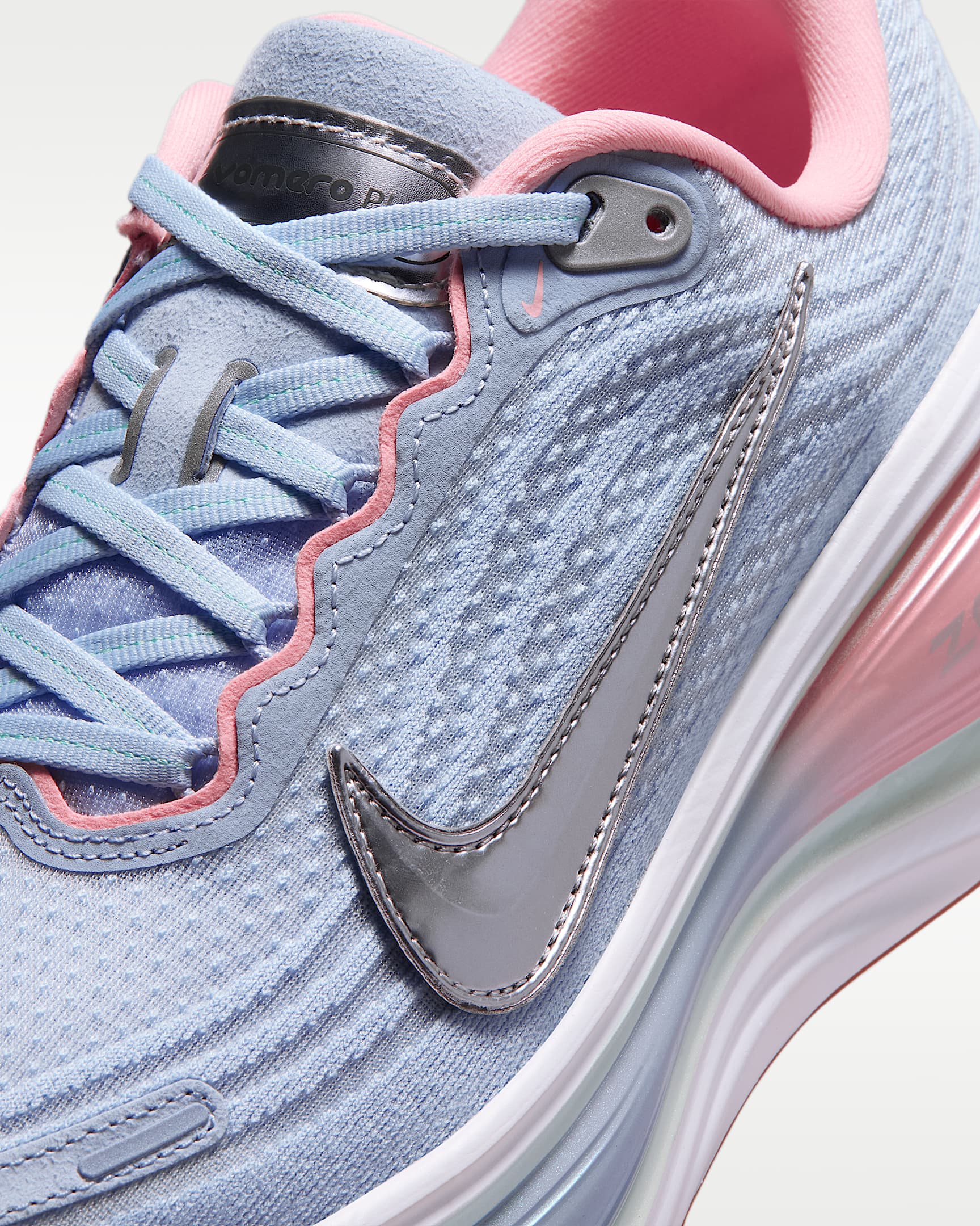 Nike Vomero Plus Women's Road Running Shoes - Light Armory Blue/Bleached Coral/Barely Green/Metallic Silver
