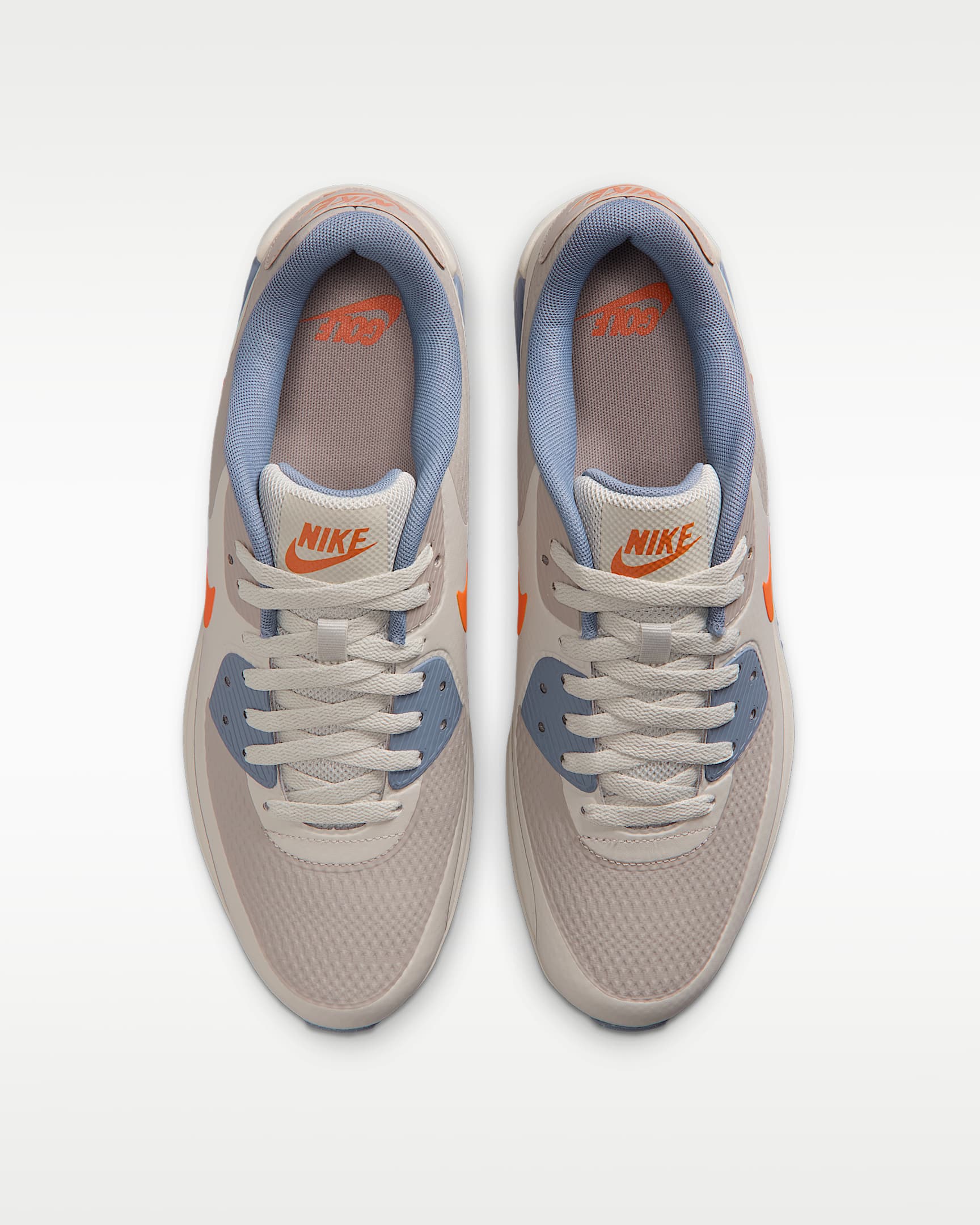 Nike Air Max 90 G Golfschuh - Moon Particle/Light Bone/Ashen Slate/Safety Orange