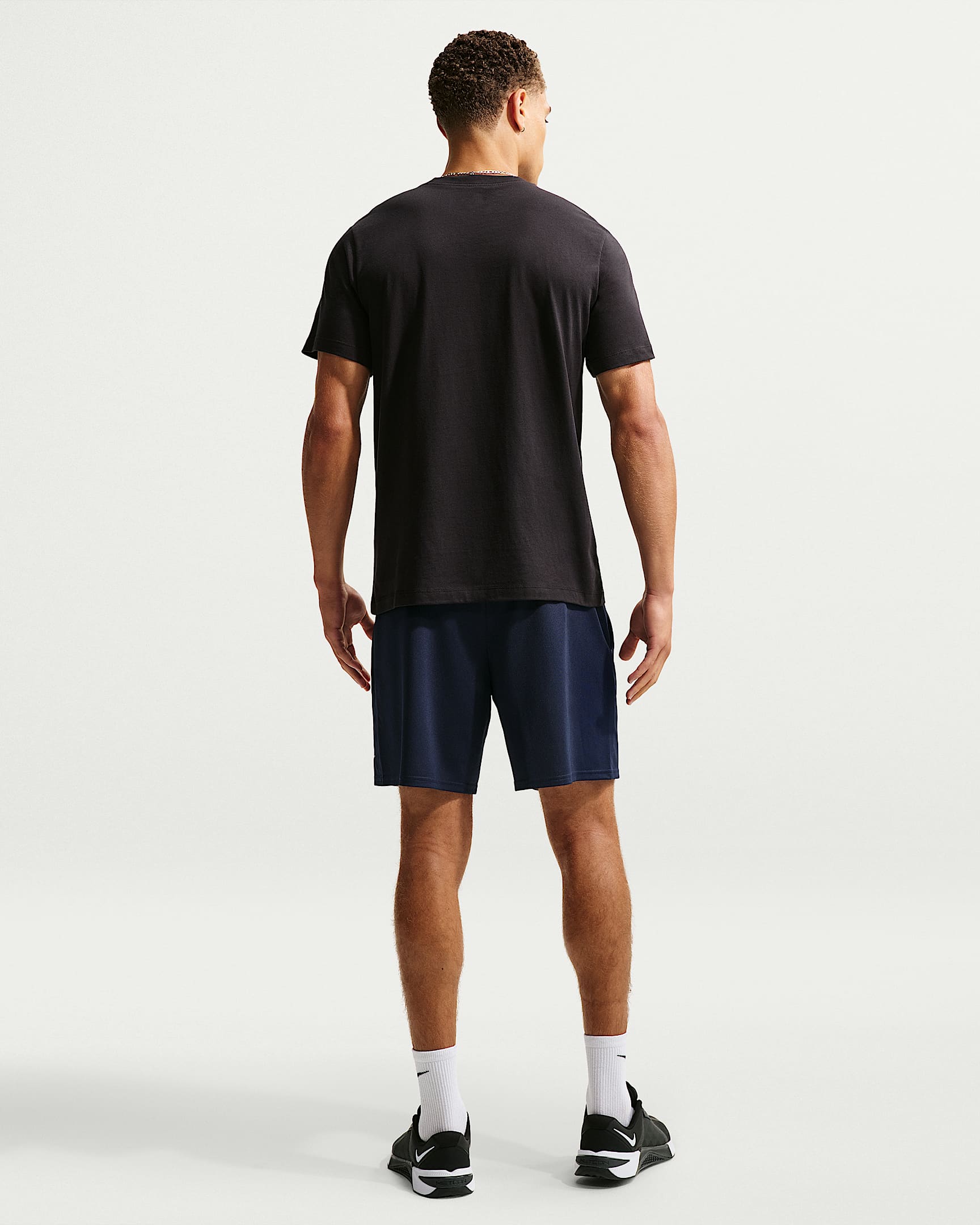 Shorts de entrenamiento Dri-FIT de 18 cm para hombre Nike Flex - Obsidiana/Blanco