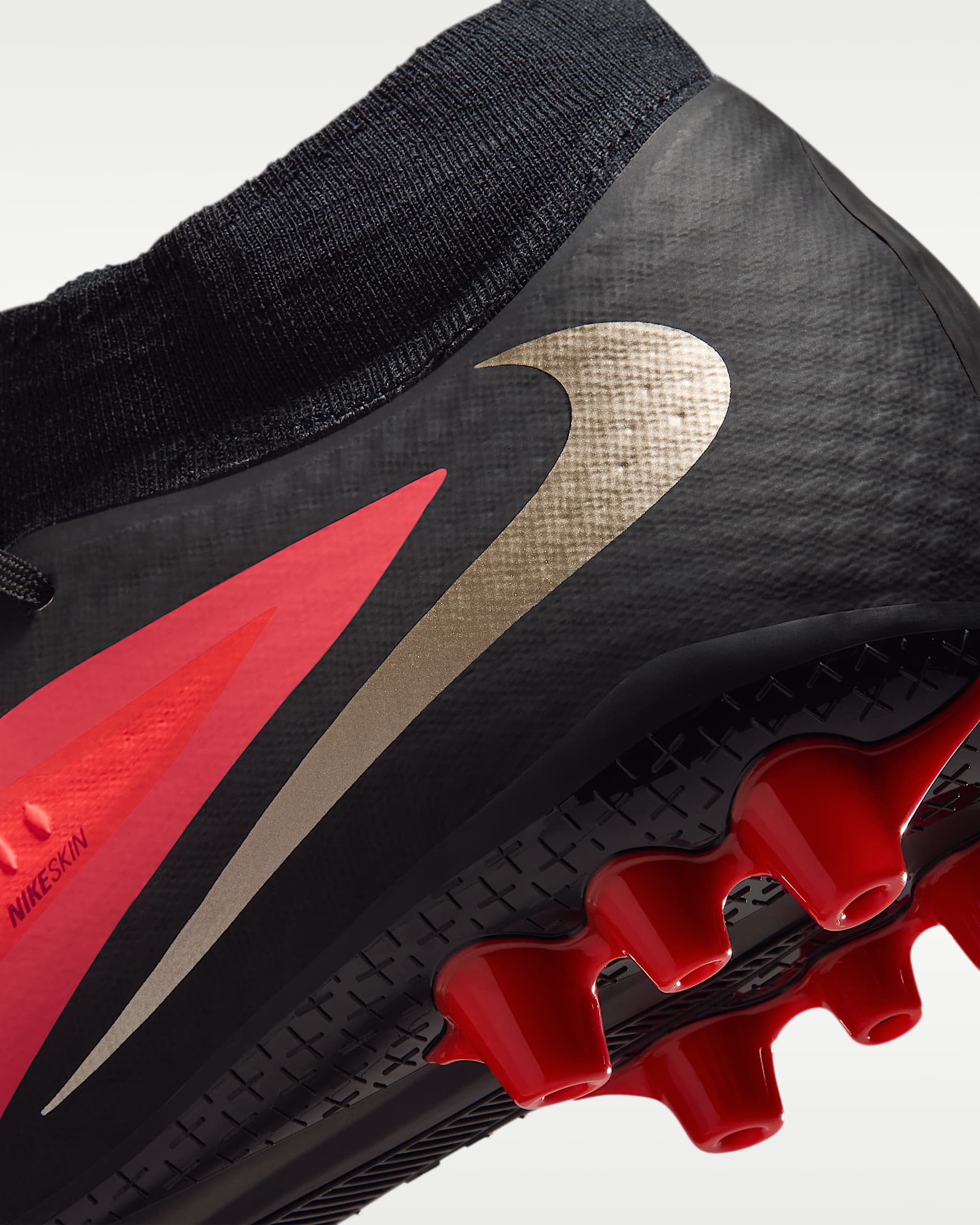 Nike Phantom 6 High Academy Artificial-Grass Football Boots - Bright Crimson/Black/Blur