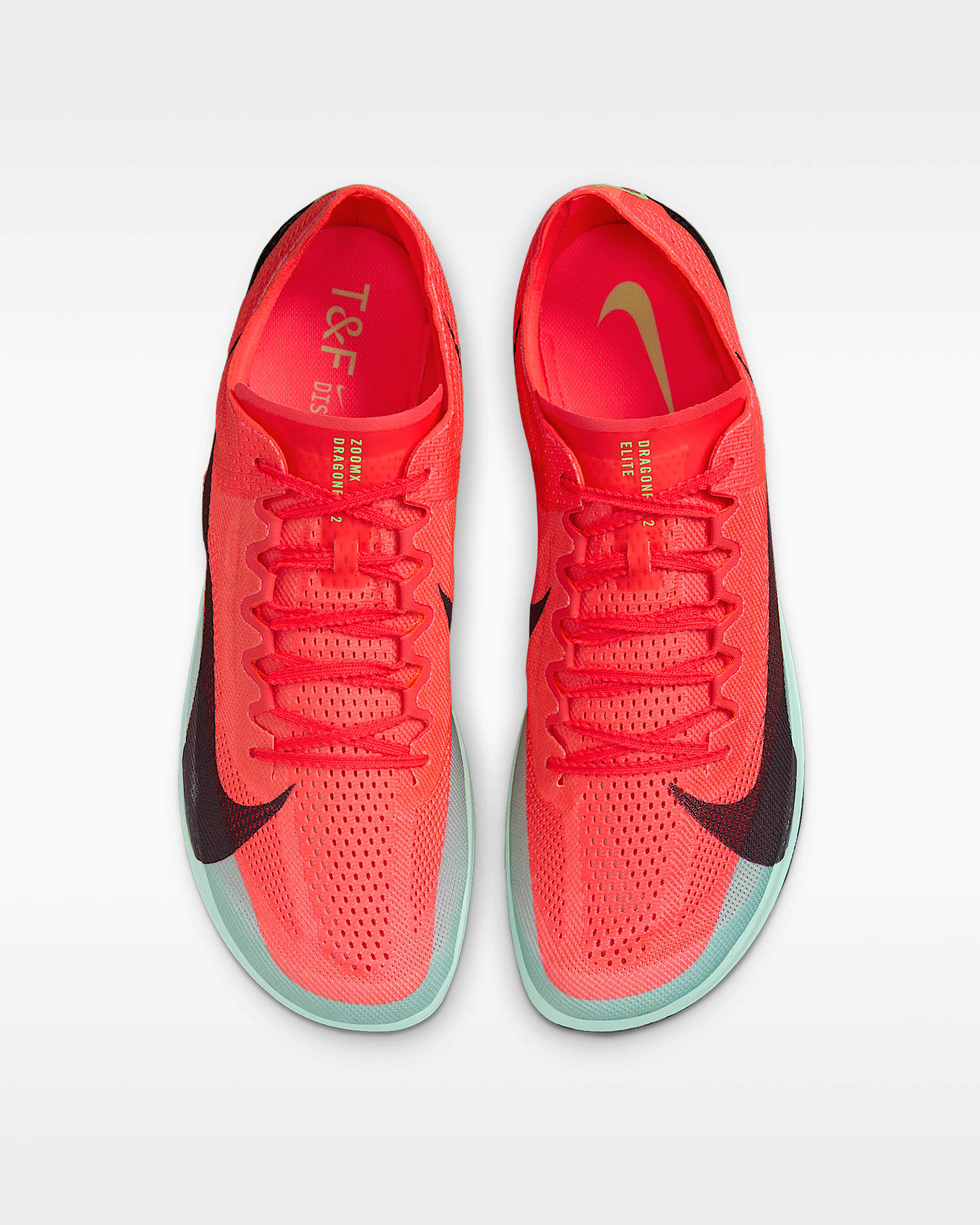 Pointes d'athlétisme Nike Dragonfly 2 Elite - Bright Crimson/Lime Blast/Mint Foam/Cave Purple