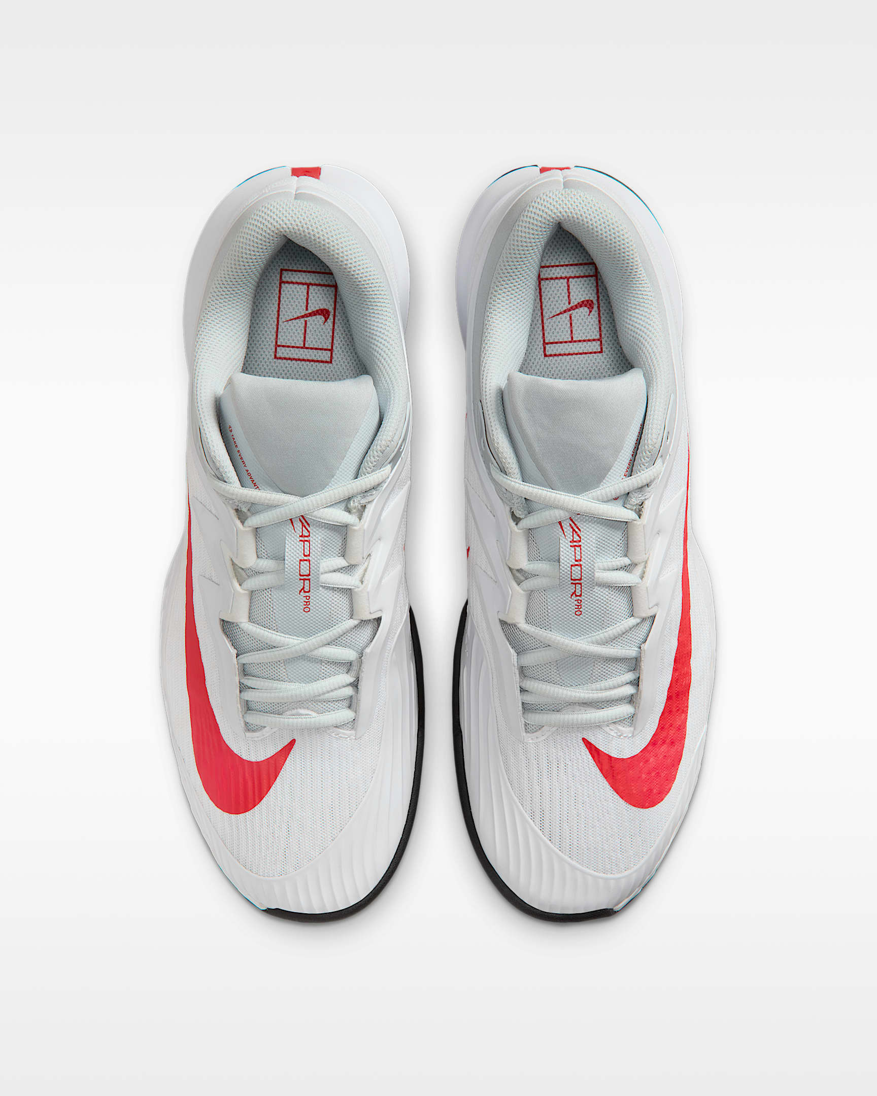 Nike Vapor Pro 3 Men's Hard Court Tennis Shoes - White/Pure Platinum/Light Crimson