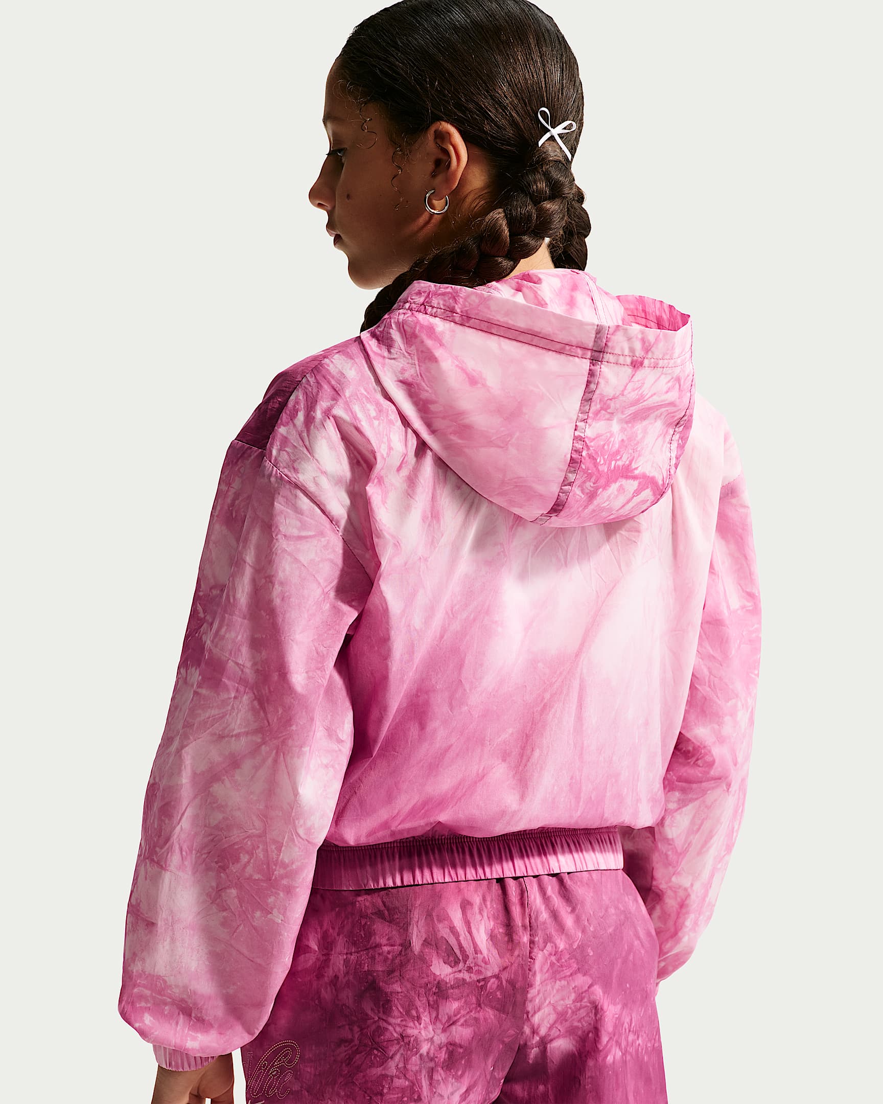 Veste de survêtement tissée Nike Sportswear Club pour fille - Sweet Beet/Soft Pearl