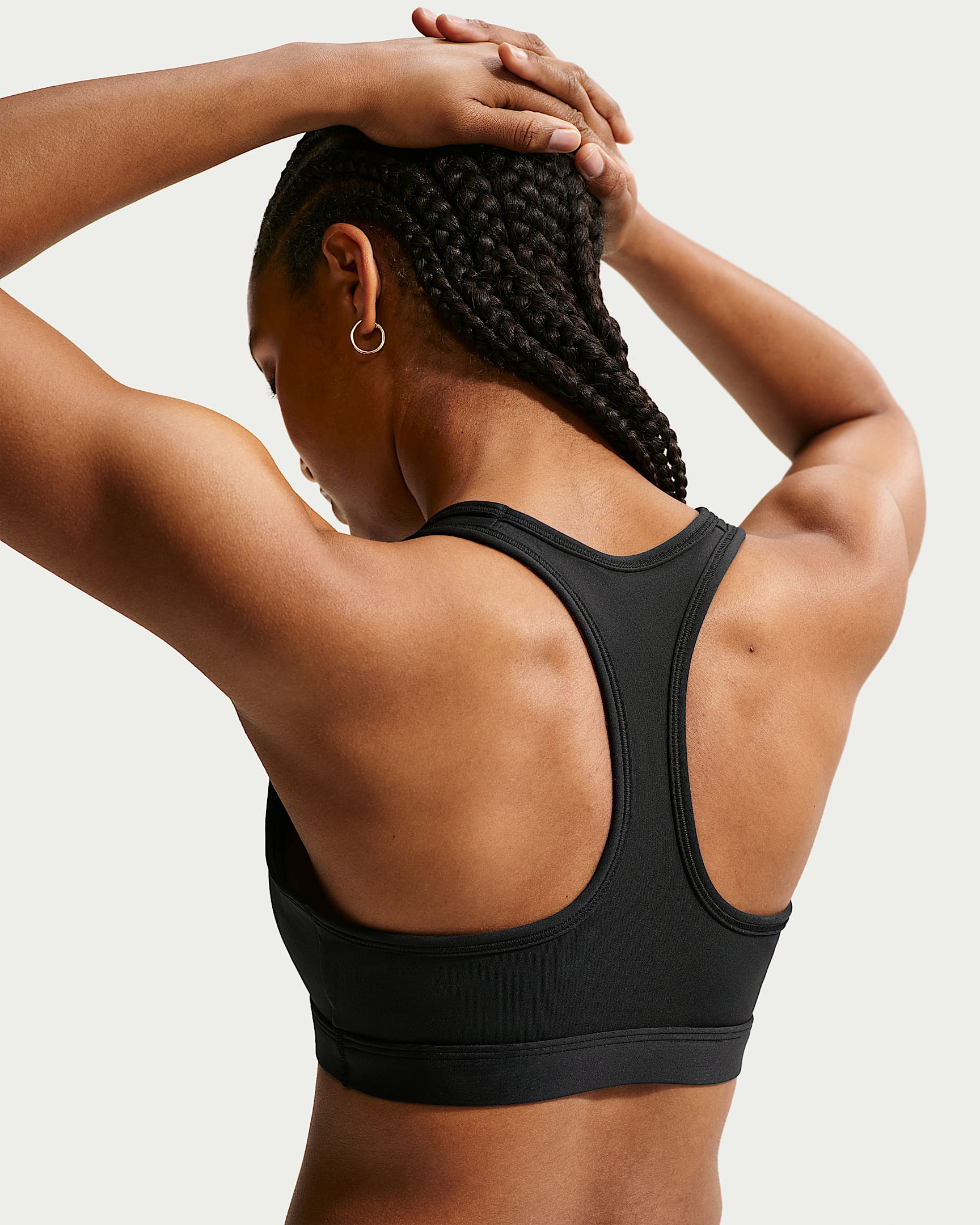 Nike Swoosh Women's Medium-Support Padded Sports Bra - Black/White