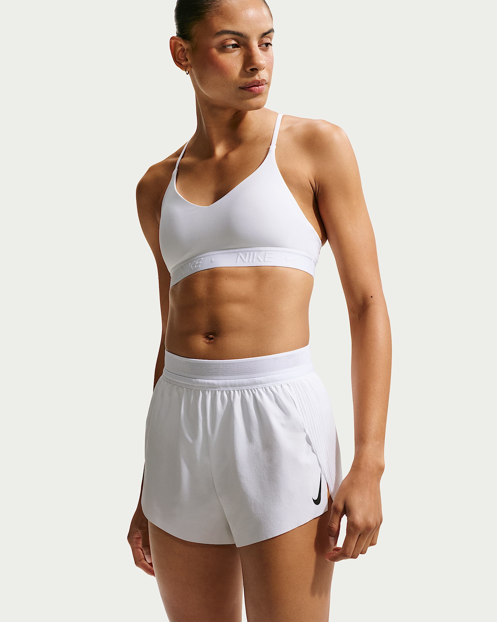 Nike AeroSwift Women's Dri-FIT ADV Mid-Rise 7.5cm (approx.) Brief-Lined Running Shorts - White/Black
