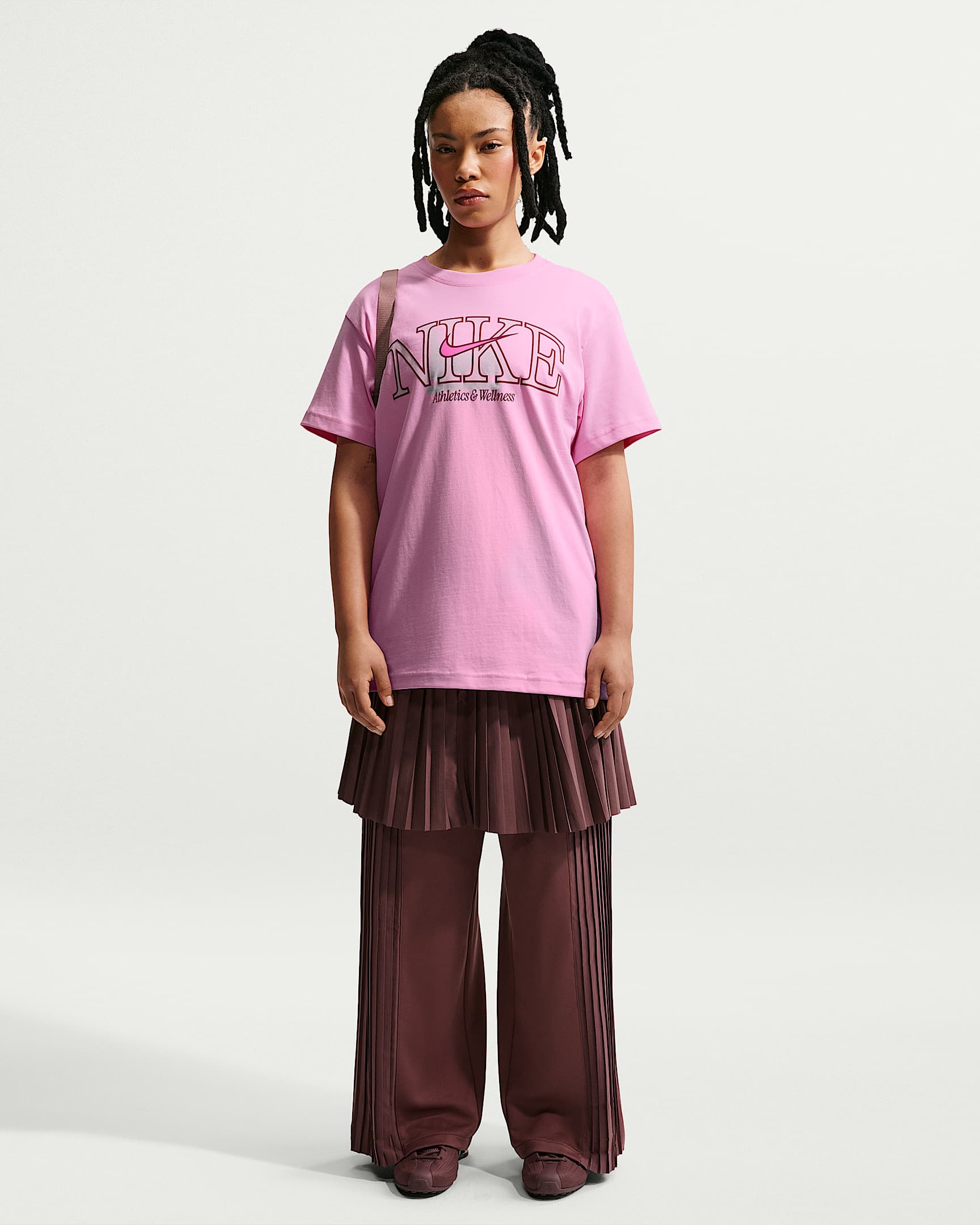 Playera oversized para mujer Nike Sportswear Classic - Rosa amanecer