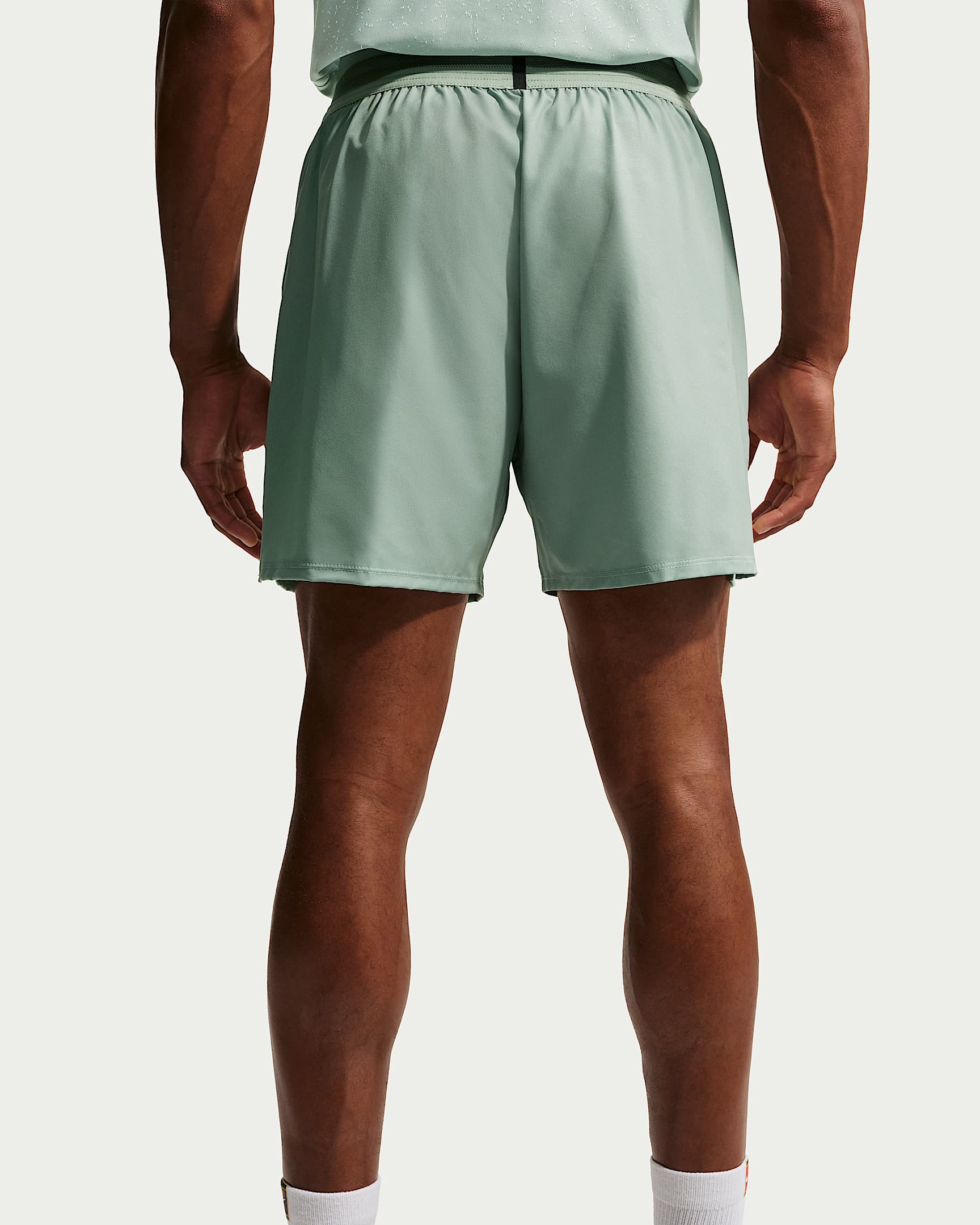 NikeCourt Slam Men's Dri-FIT Tennis Shorts - Steam/Barely Green/Black