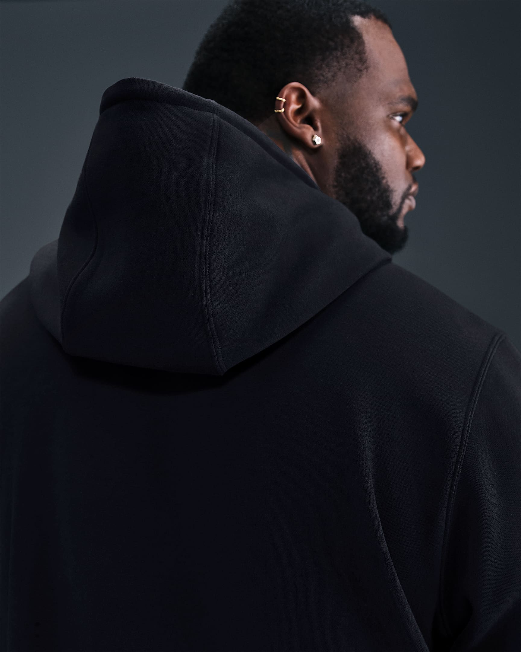 Nike Club Fleece Erkek Kapüşonlu Sweatshirt'ü - Siyah/Siyah/Beyaz