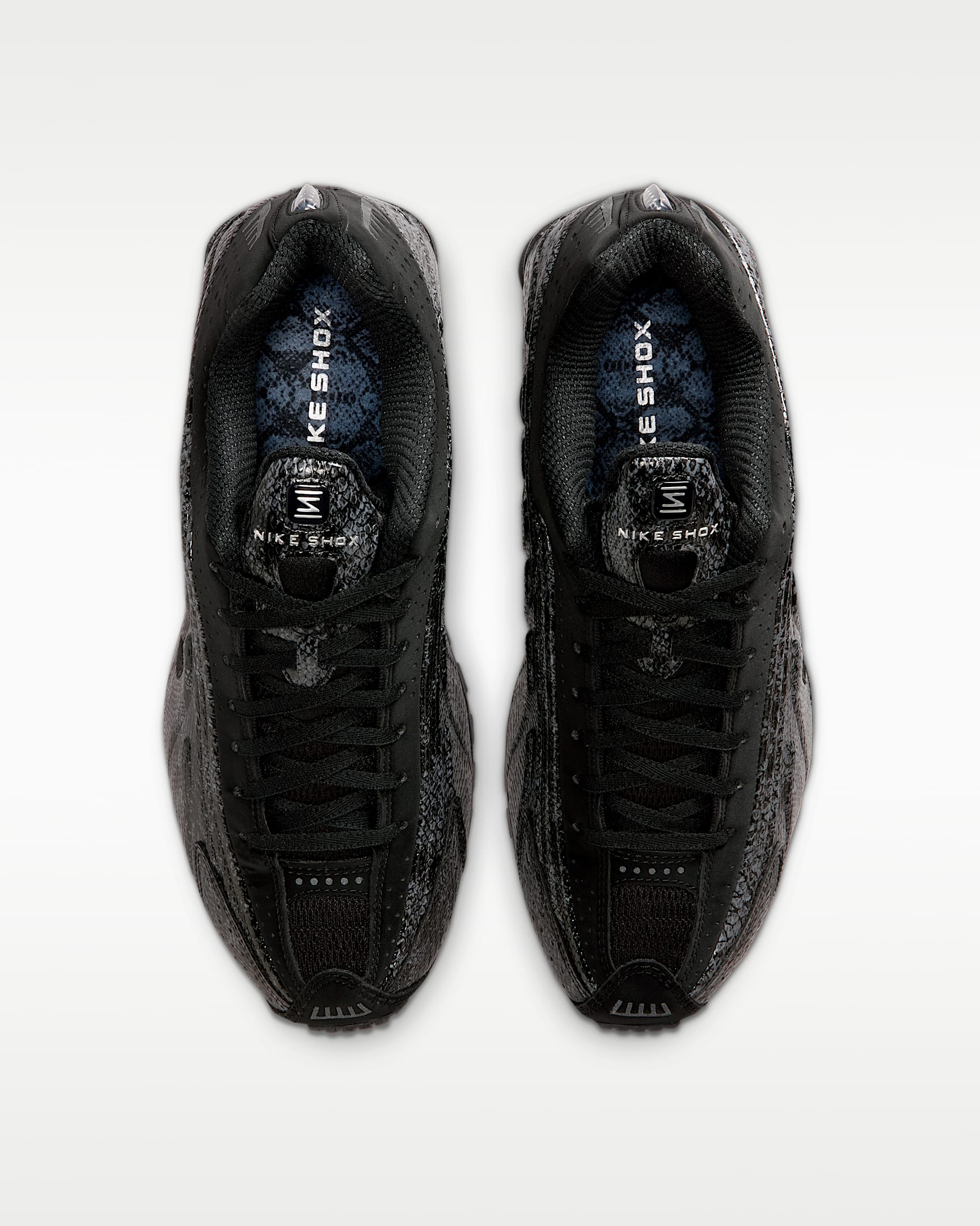 Nike Shox R4 Print Women's Shoes - Black/Metallic Silver/Dark Grey/Black