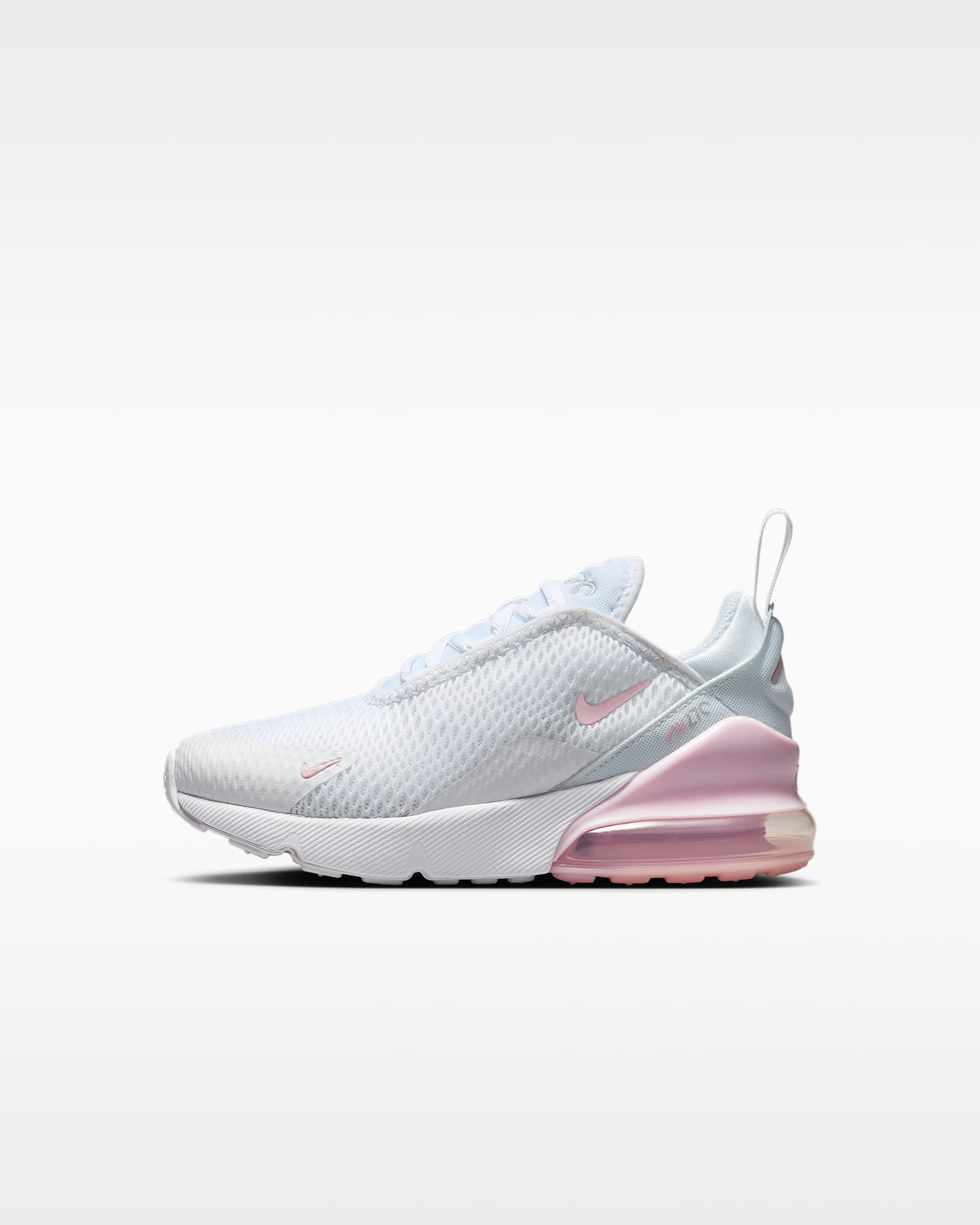Nike Air Max 270 Little Kids' Shoes - White/Light Smoke Grey/Pink Foam