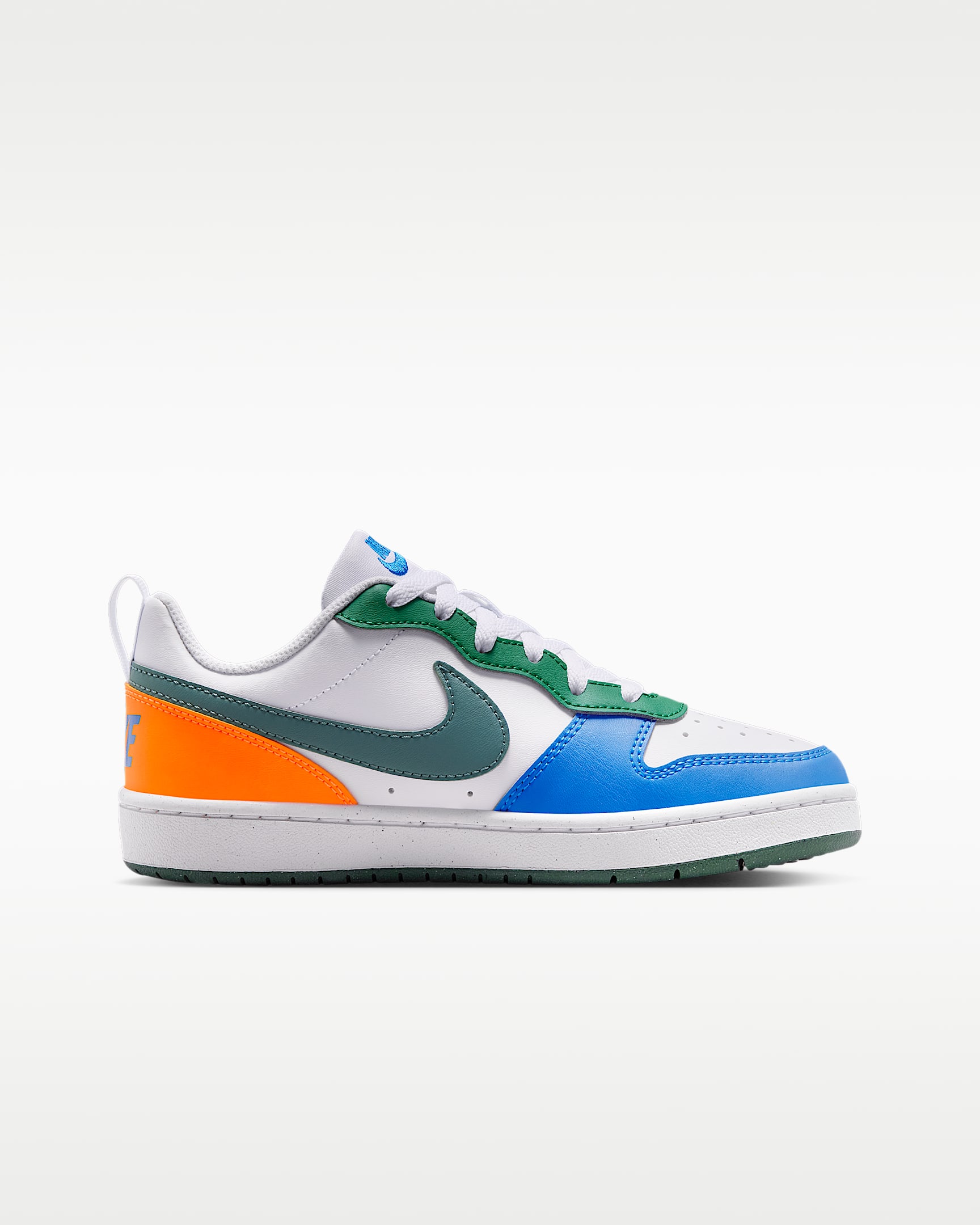 Tenis para niños grandes Nike Court Borough Low Recraft - Blanco/Malaquita/Azul cristal/Pizarra mineral