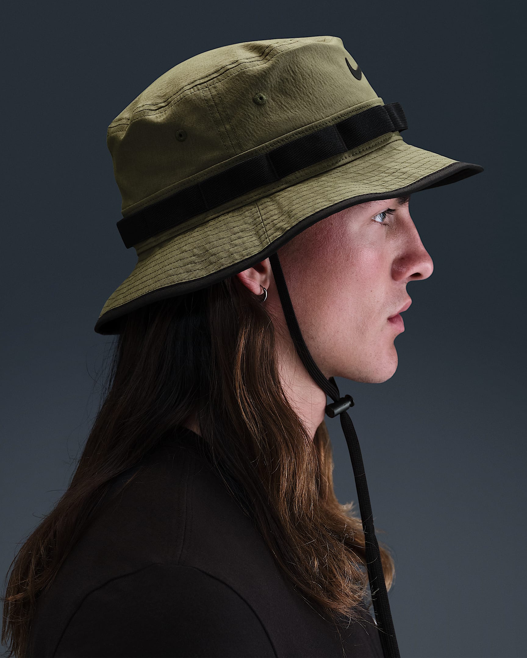 Nike Apex Dri-FIT Bucket Hat - Medium Olive/Black/Anthracite/Black
