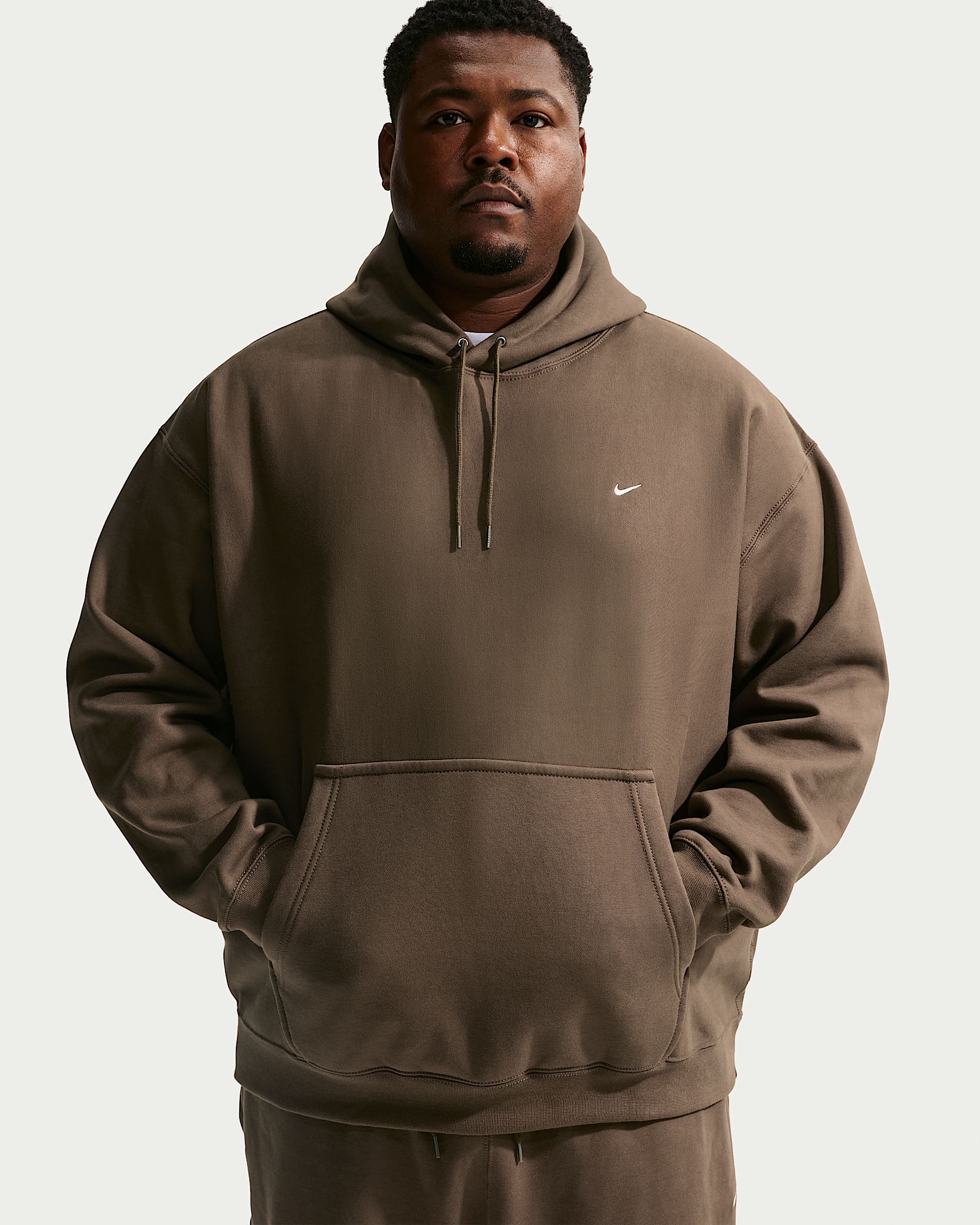 Nike Solo Swoosh Men's Pullover Hoodie - Dark Hazel/White
