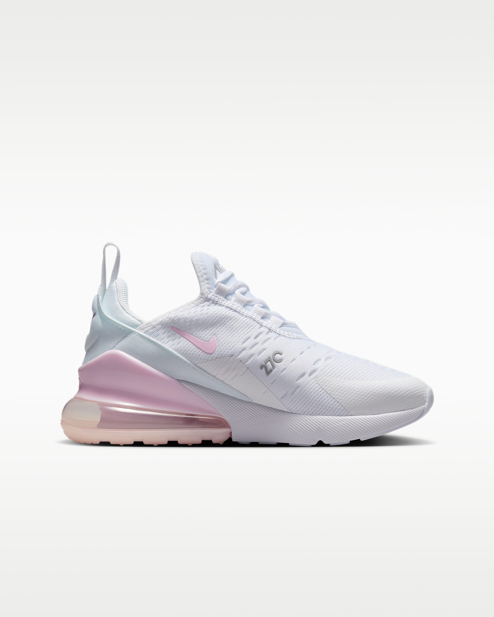 Nike Air Max 270 Older Kids' Shoes - White/Light Smoke Grey/Pink Foam