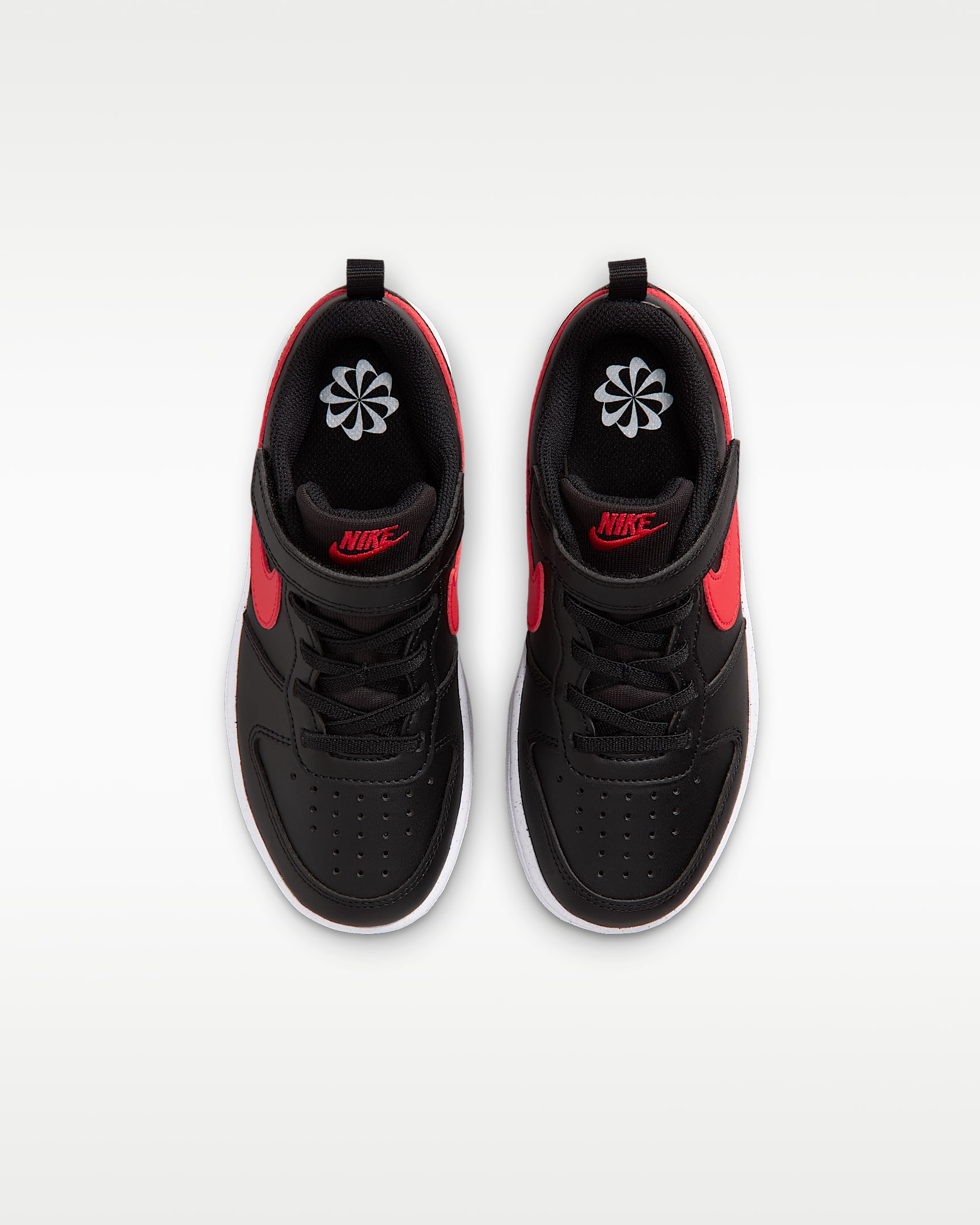 Nike Court Borough Low Recraft Younger Kids' Shoes - Black/White/University Red